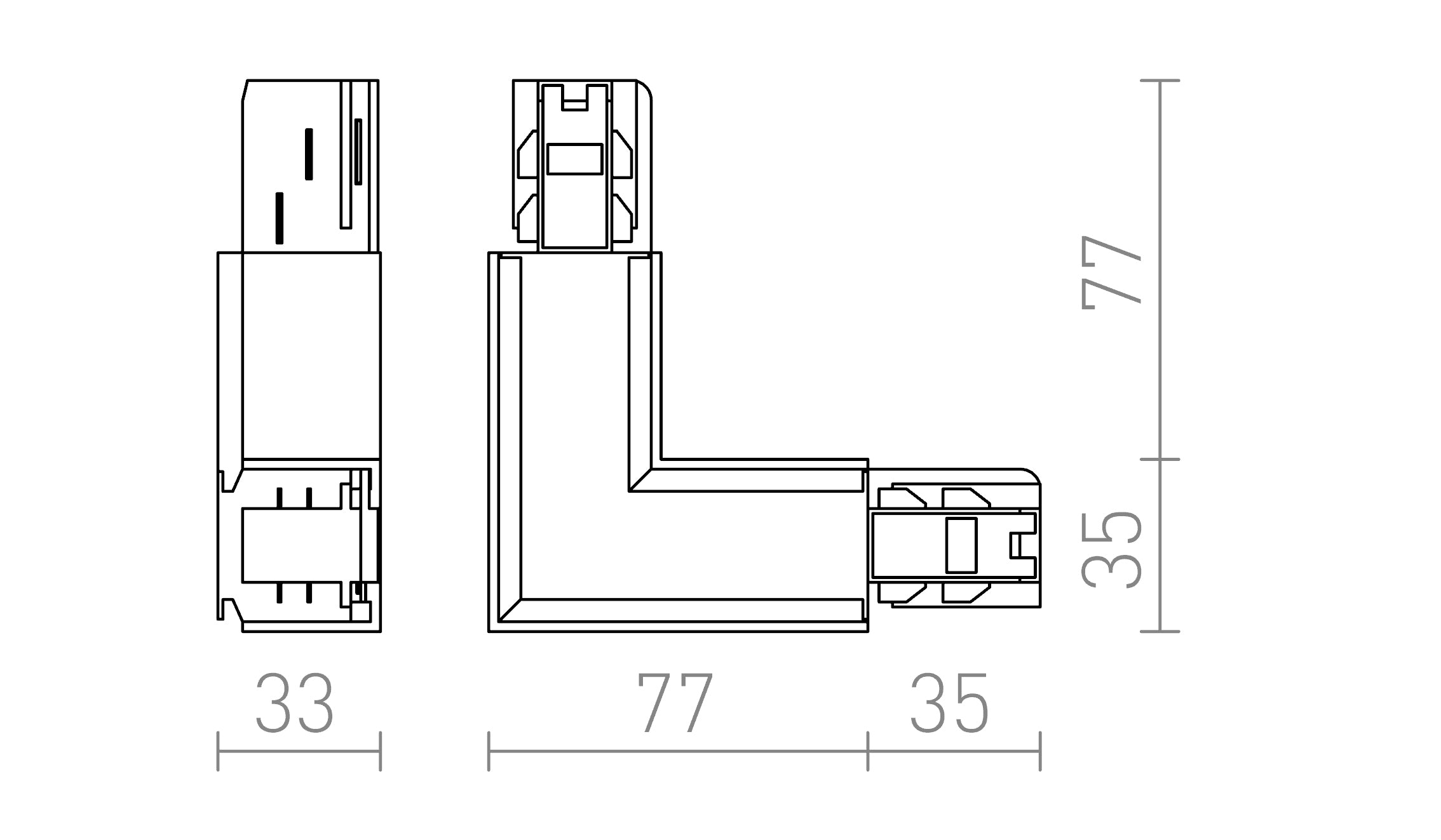 EUTRAC L conector polaridad externa lámpara - Product sketch