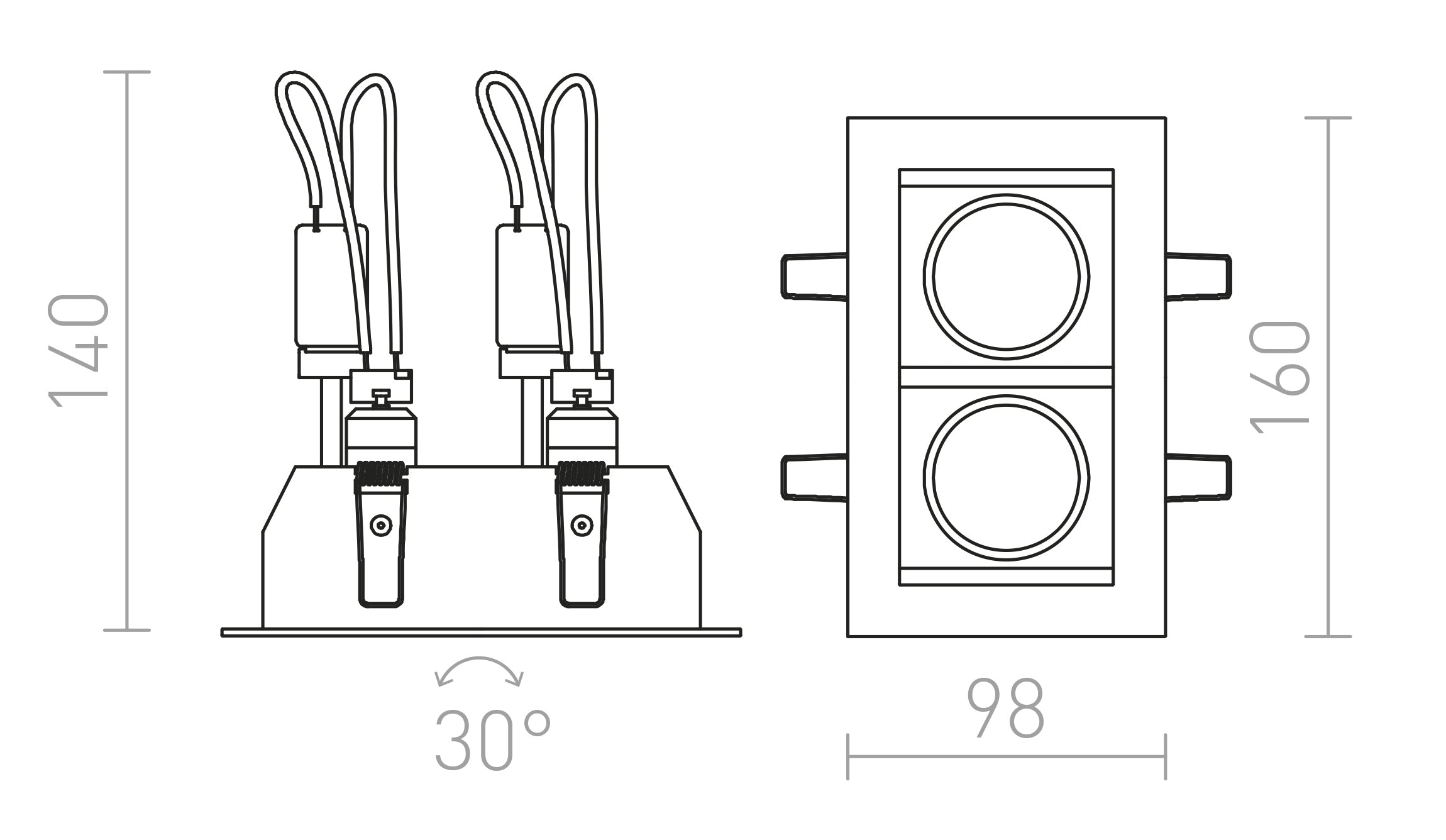 MONE II pivotant lampe - Product sketch