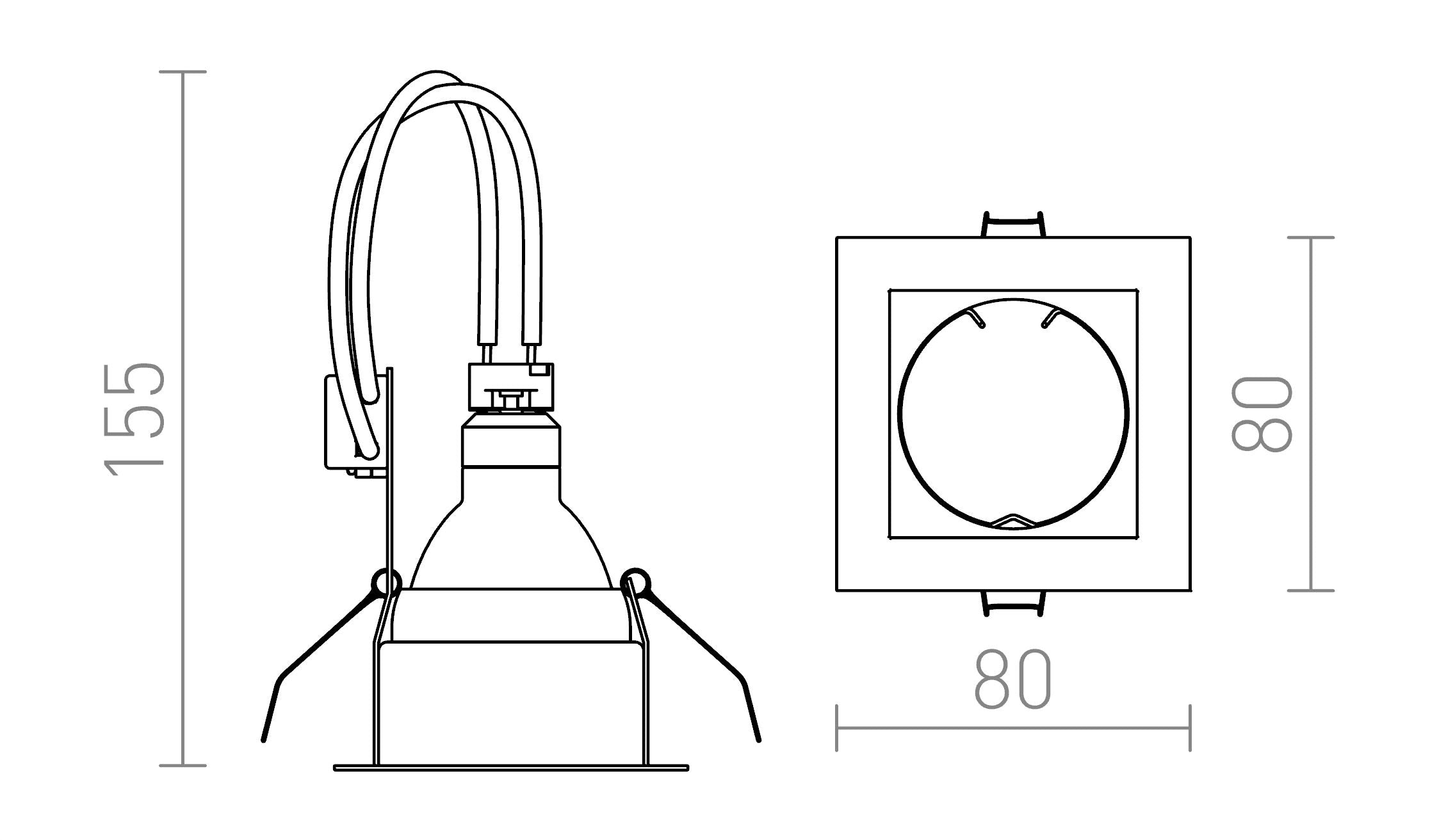 MERIKO GU5,3 fixed lamp - Product sketch
