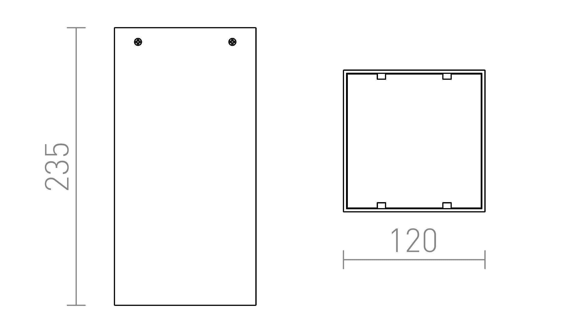 MEA NÉGYZET ALAKÚ LÁMPA - Product sketch