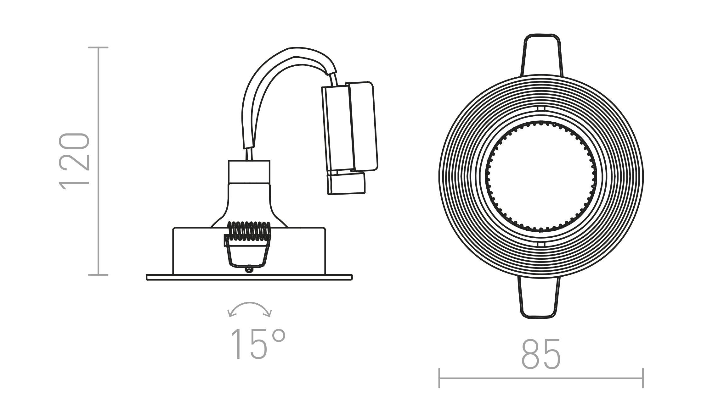 ESPRESSO  recessed directional lamp - Product sketch