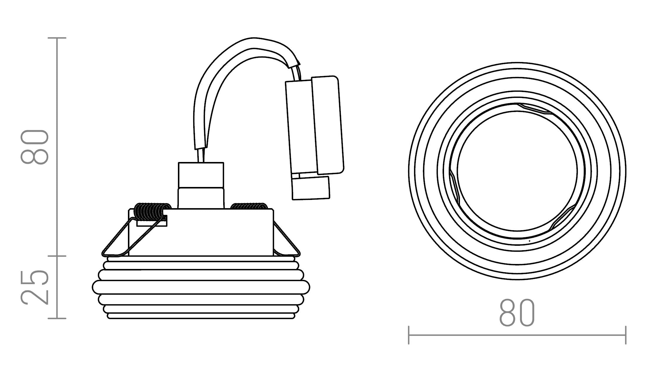 ZIK  recessed lamp - Product sketch