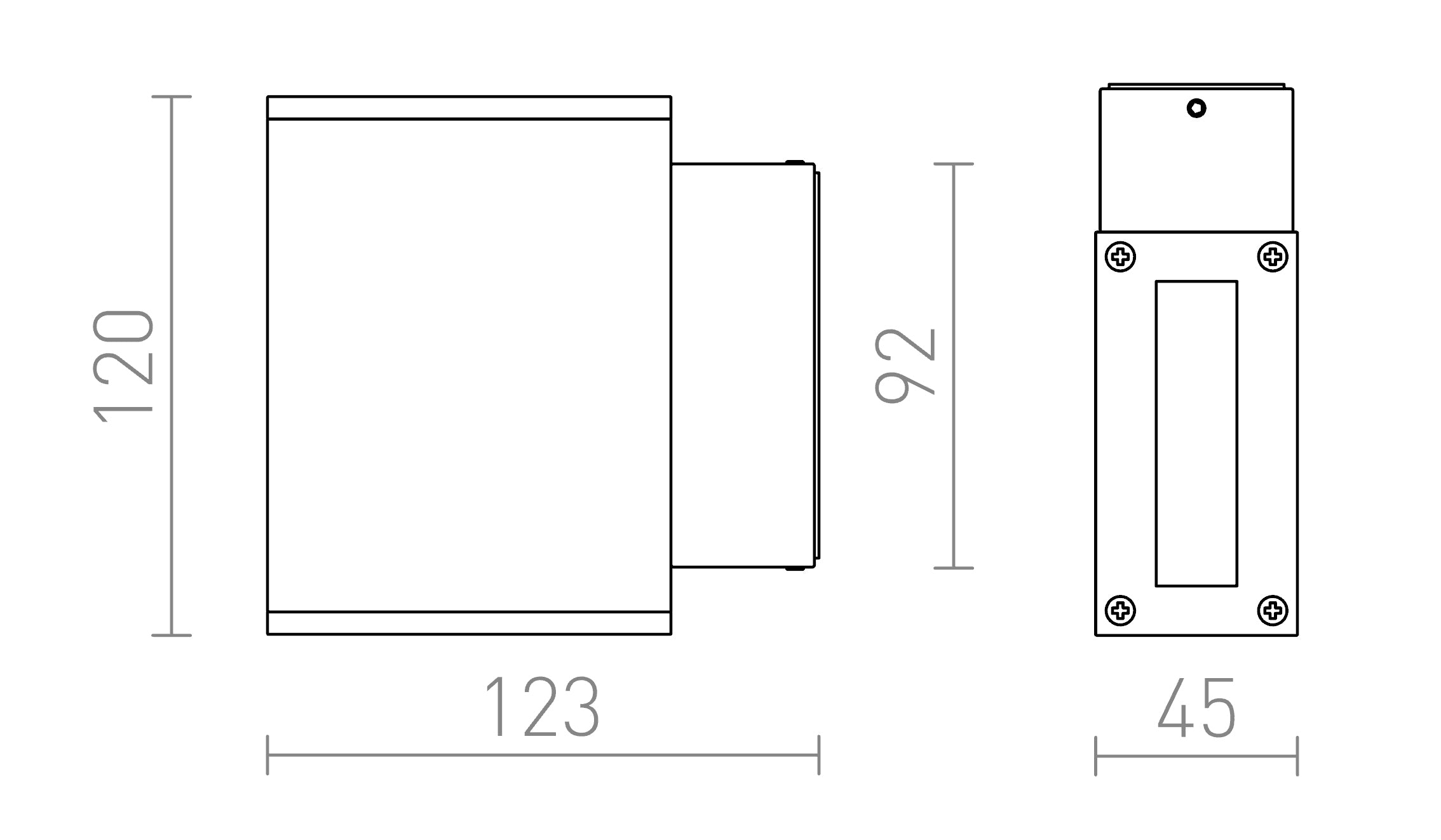 DIXIE 4x12 murale lampe - Product sketch