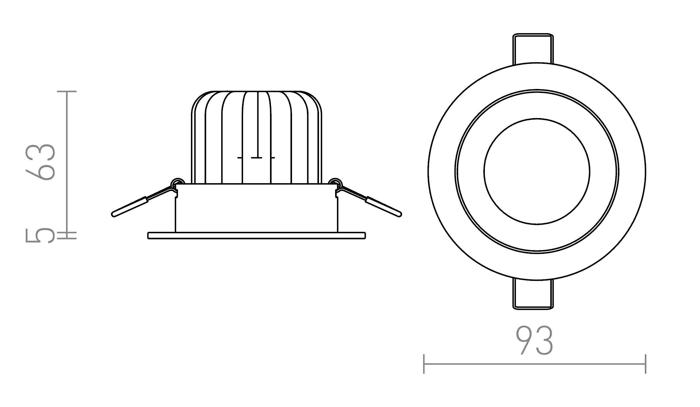 MAYDAY CC recessed lamp - Product sketch