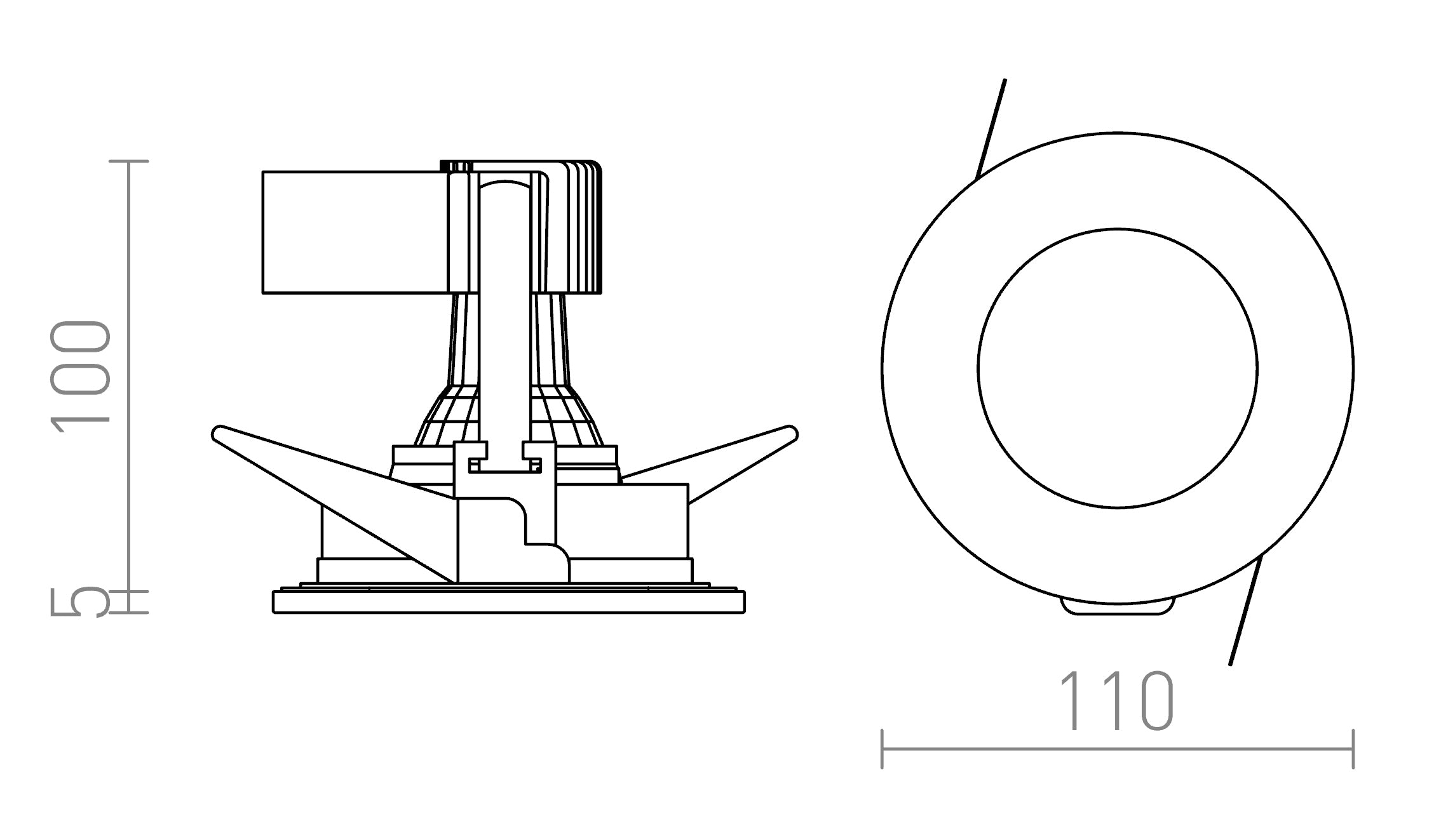 VERO  recessed lamp - Product sketch