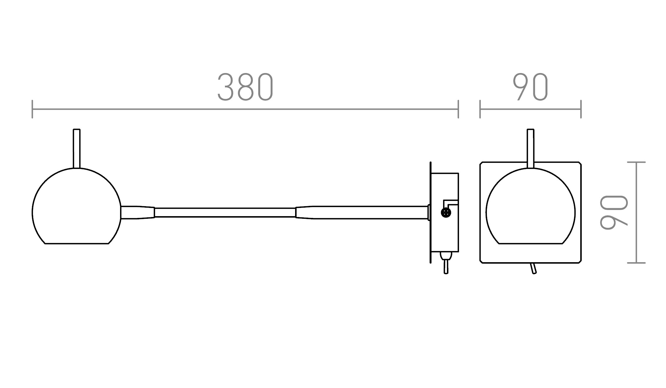GLOSSY ON GOOSE NECK - Product sketch