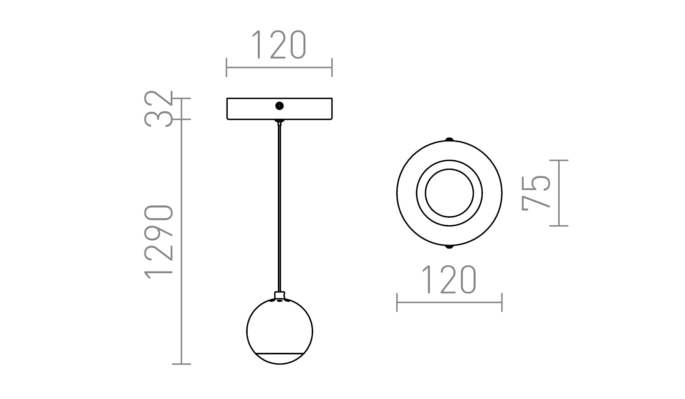 GLOSSY PENDANT - Product sketch