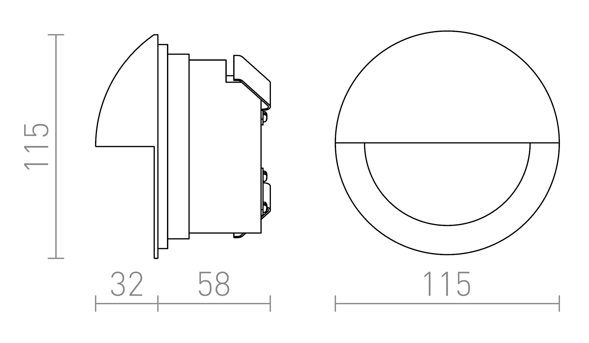 ASTERIA  recessed lamp - Product sketch