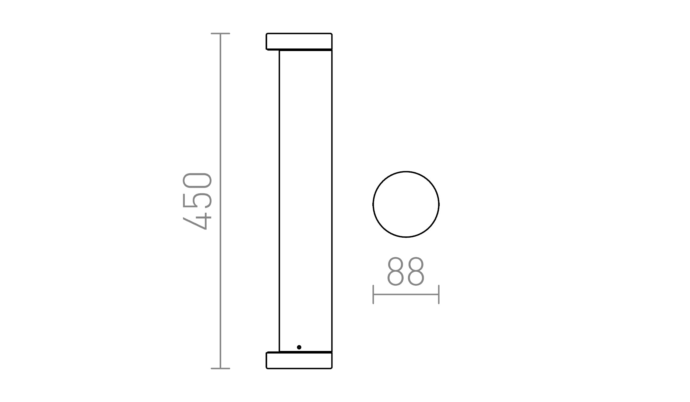 SONET 450 bollard lamp - Product sketch