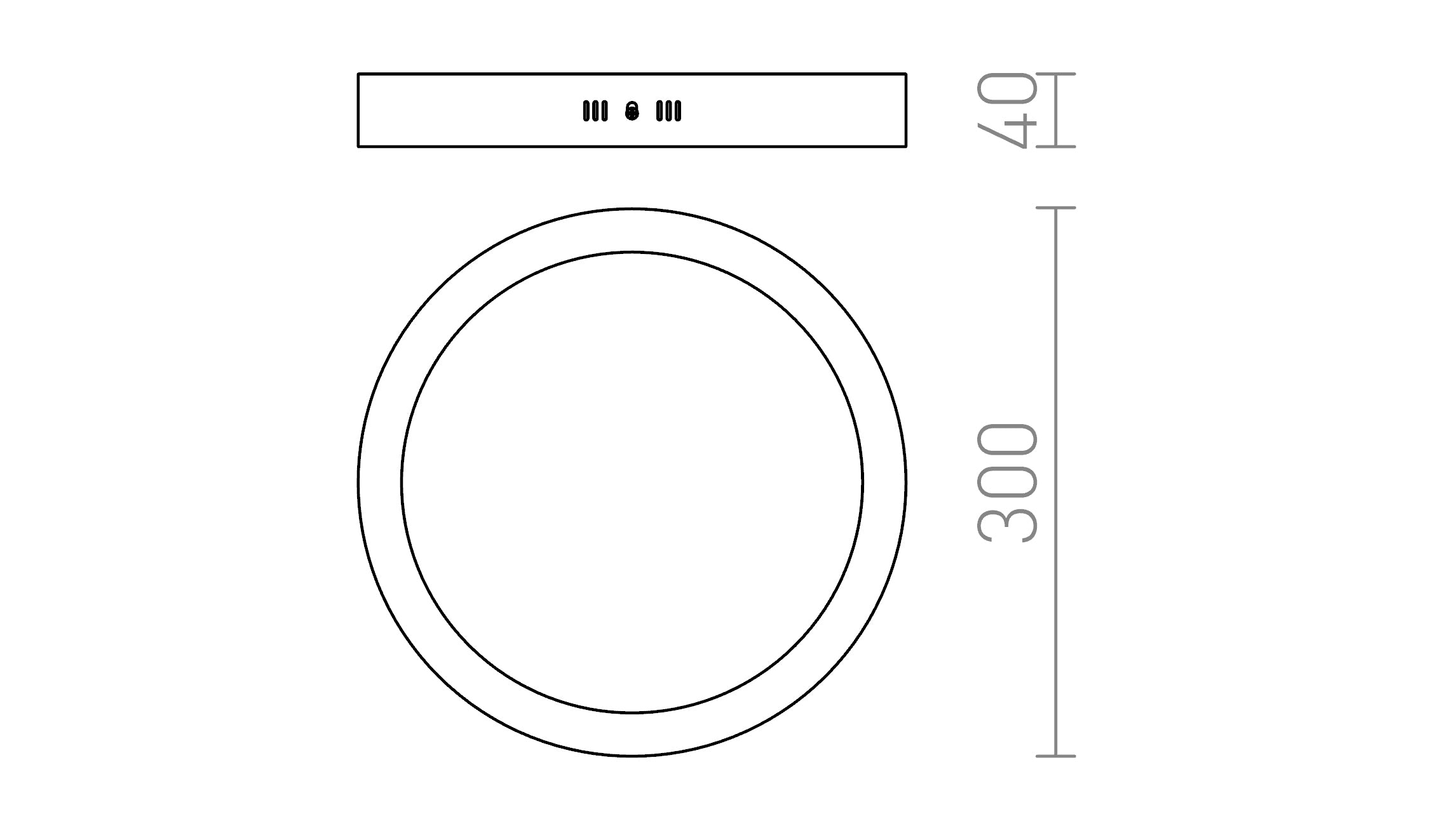 SLENDER R 30 FELÜLETRE SZERELHETŐ - Product sketch