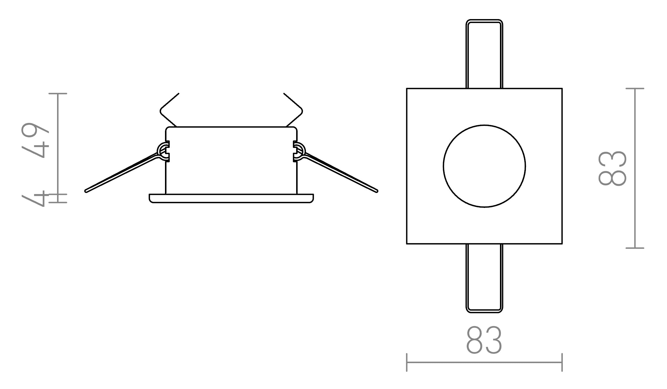 SPLASH SQ recessed lamp - Product sketch