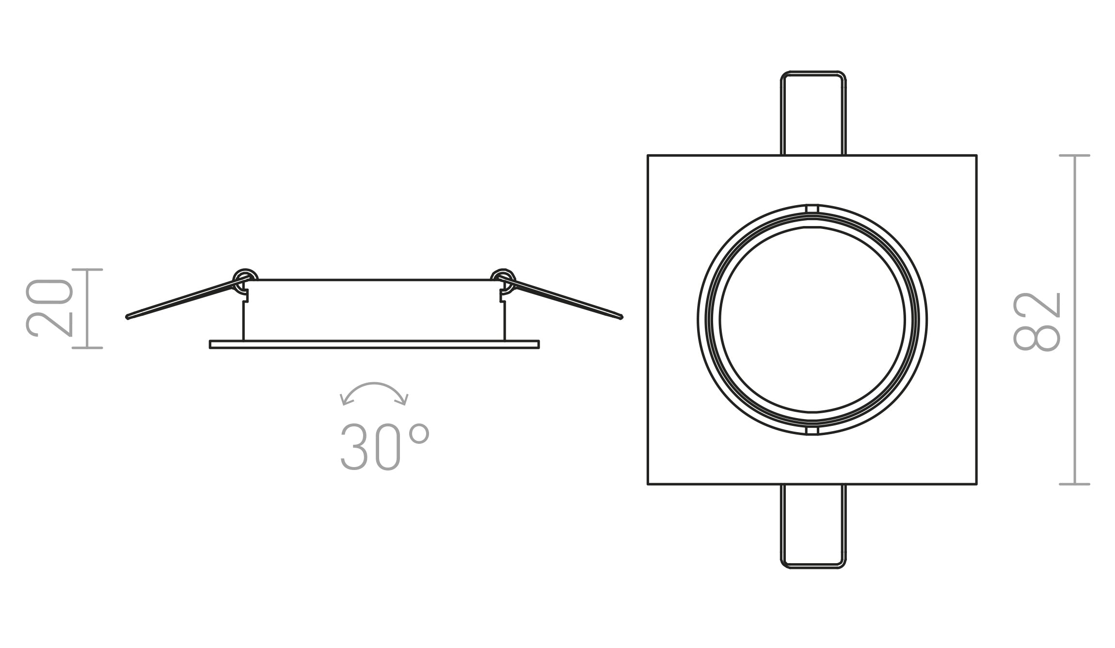 TOPIC SQ directional lamp - Product sketch