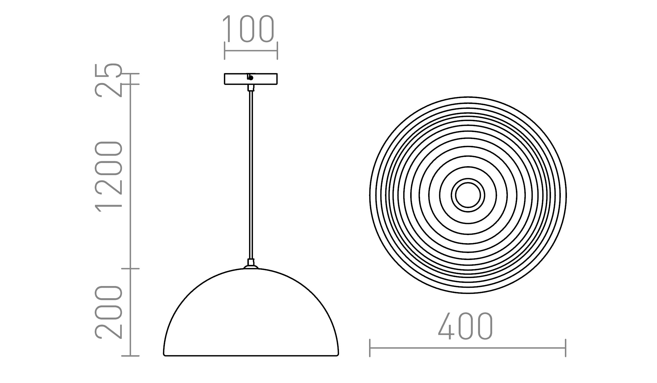 CARISSIMA 40 pendant lamp - Product sketch