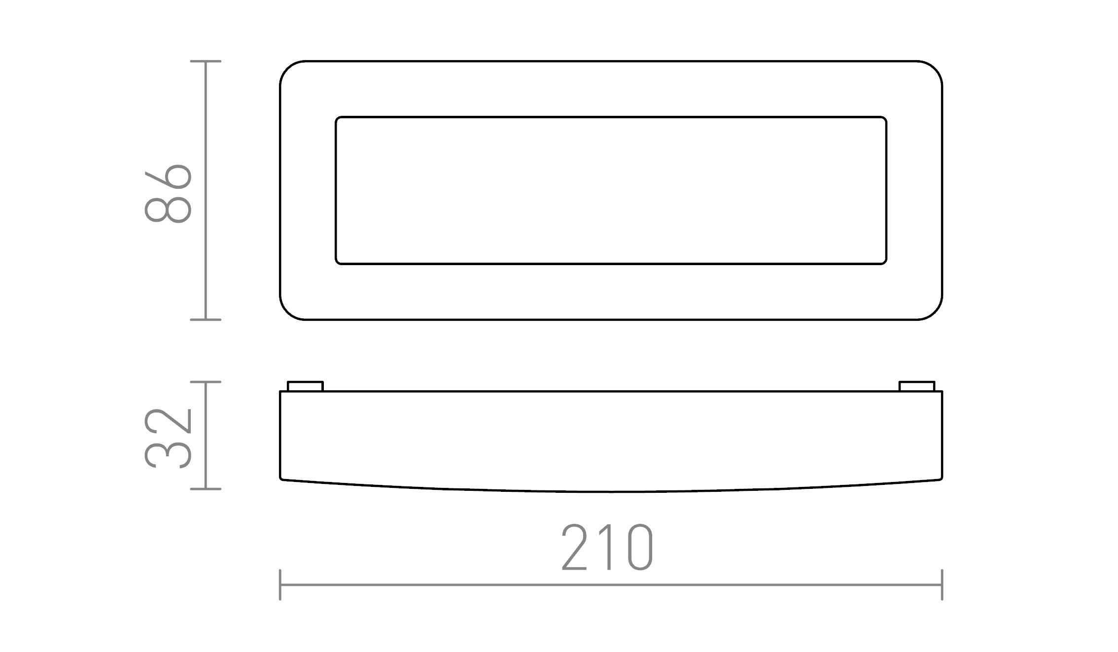 RENO SQ DR surface mounted lamp - Product sketch