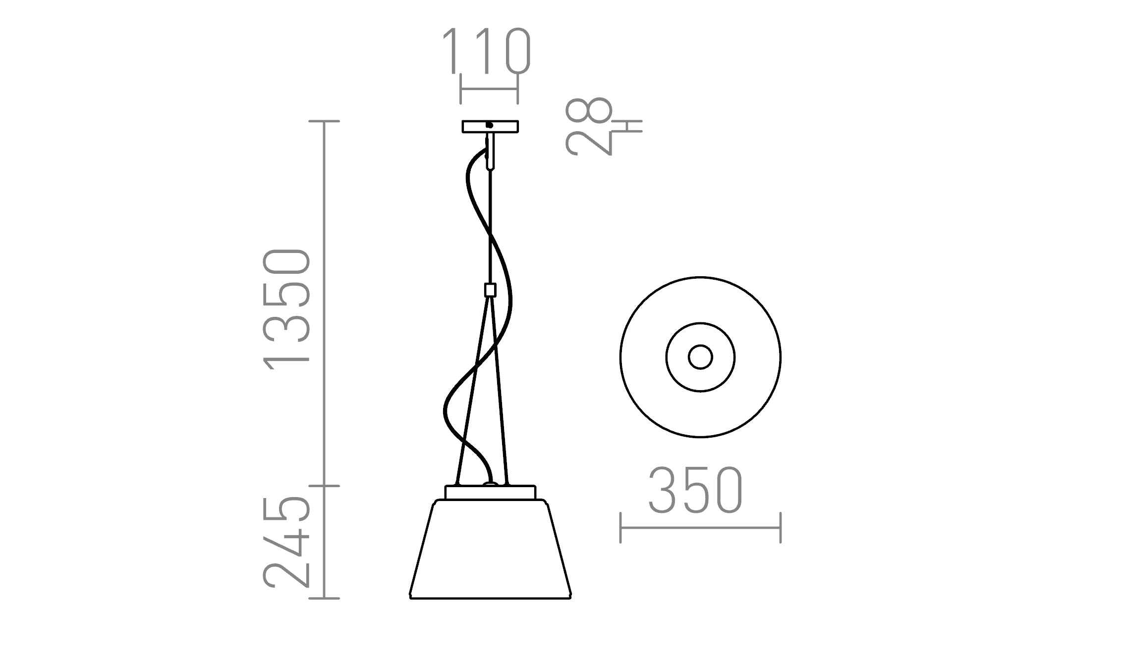 CORONA  pendant lamp - Product sketch