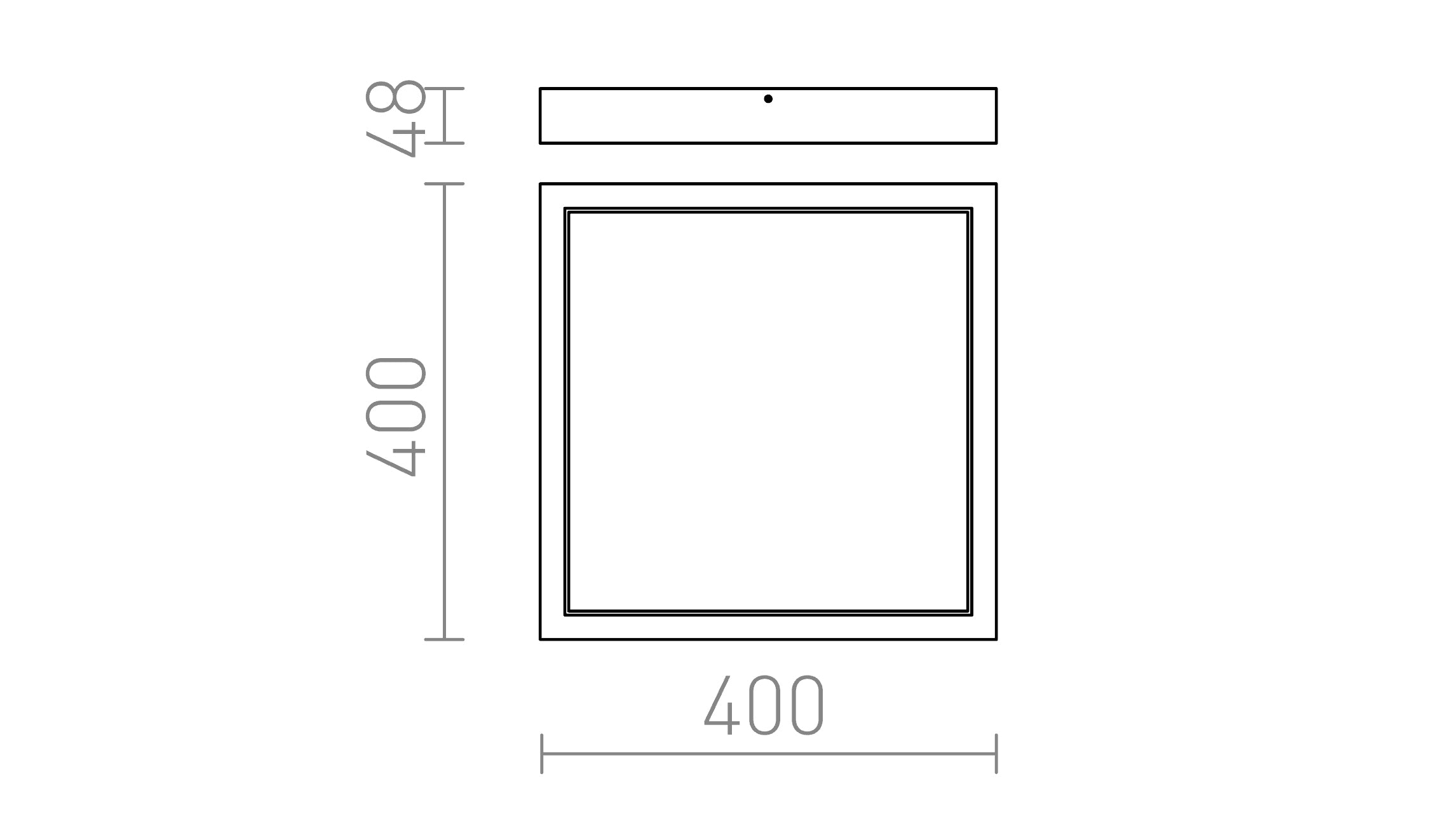 STRUCTURAL LED SURFACE MOUNTED 40X40 - Product sketch