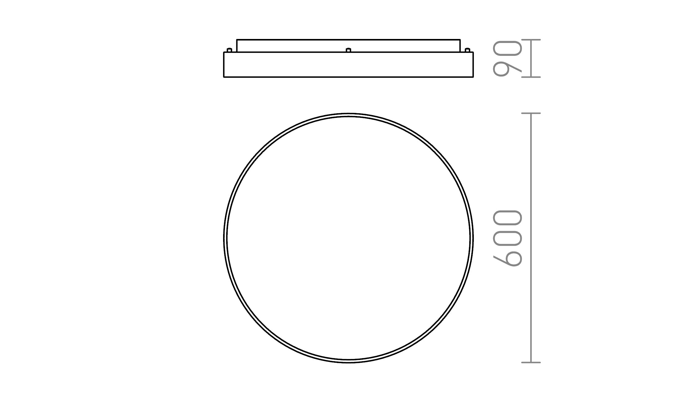 MENSA R 60 MENNYEZETI LÁMPA - Product sketch