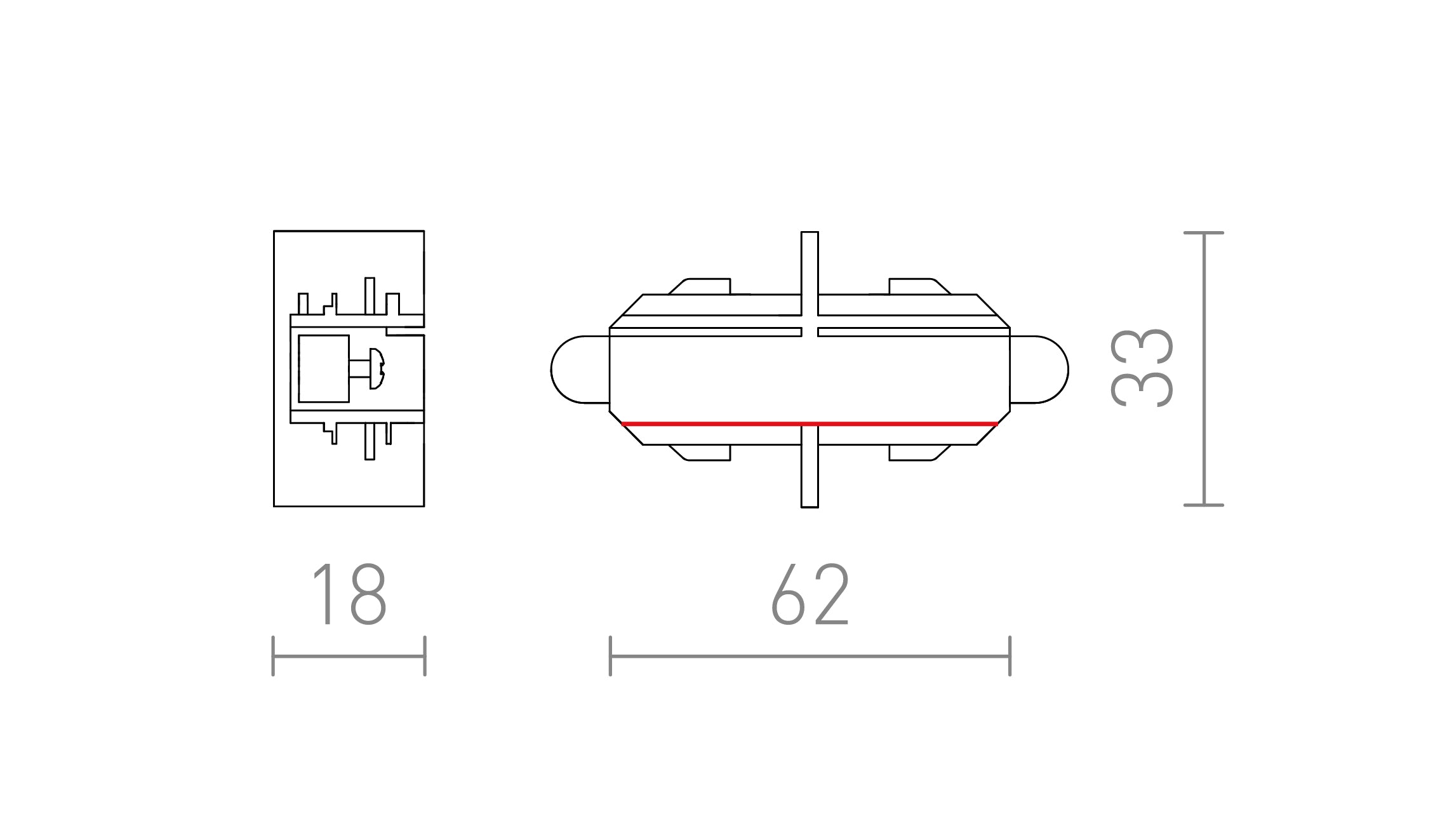 KÖZVETLEN CSATLAKOZÓ EGYÁRAMKÖRÖS SÍNRE - Product sketch