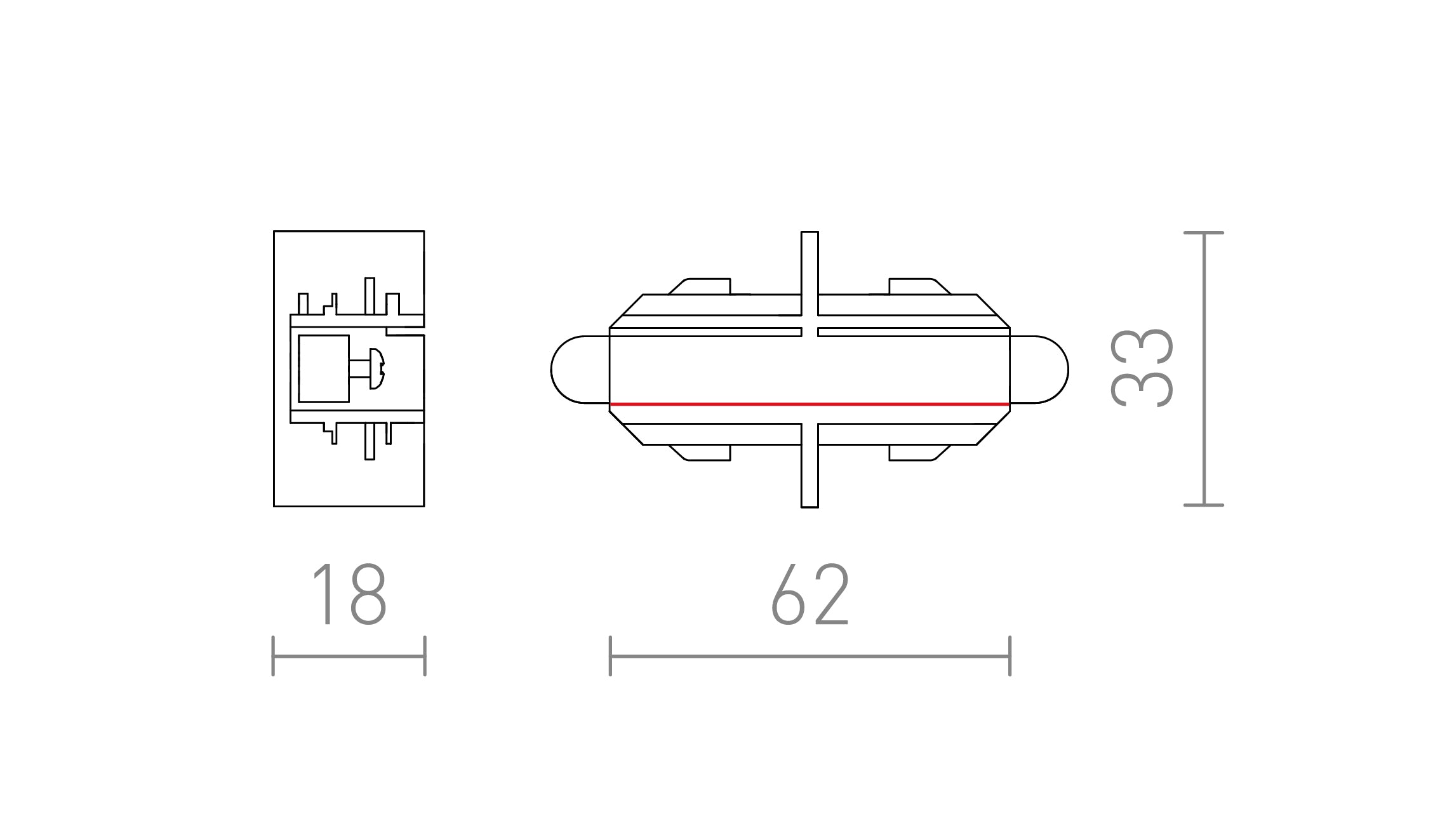 KÖZVETLEN CSATLAKOZÓ EGYÁRAMKÖRÖS SÍNRE - Product sketch
