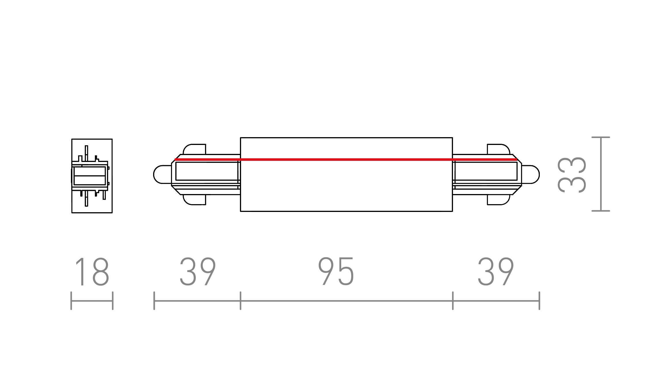 KÖZVETLEN CSATLAKOZÓ TÁPELLÁTÁSSAL EGYÁRAMKÖRÖS SÍNRE - Product sketch