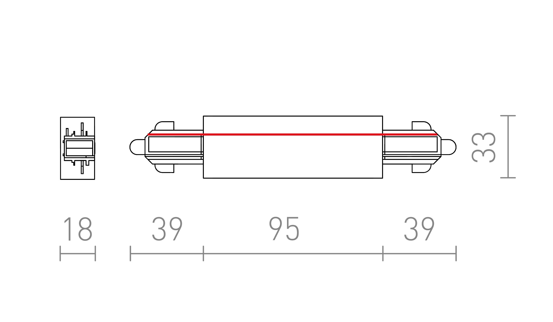 KÖZVETLEN CSATLAKOZÓ TÁPELLÁTÁSSAL EGYÁRAMKÖRÖS SÍNRE - Product sketch