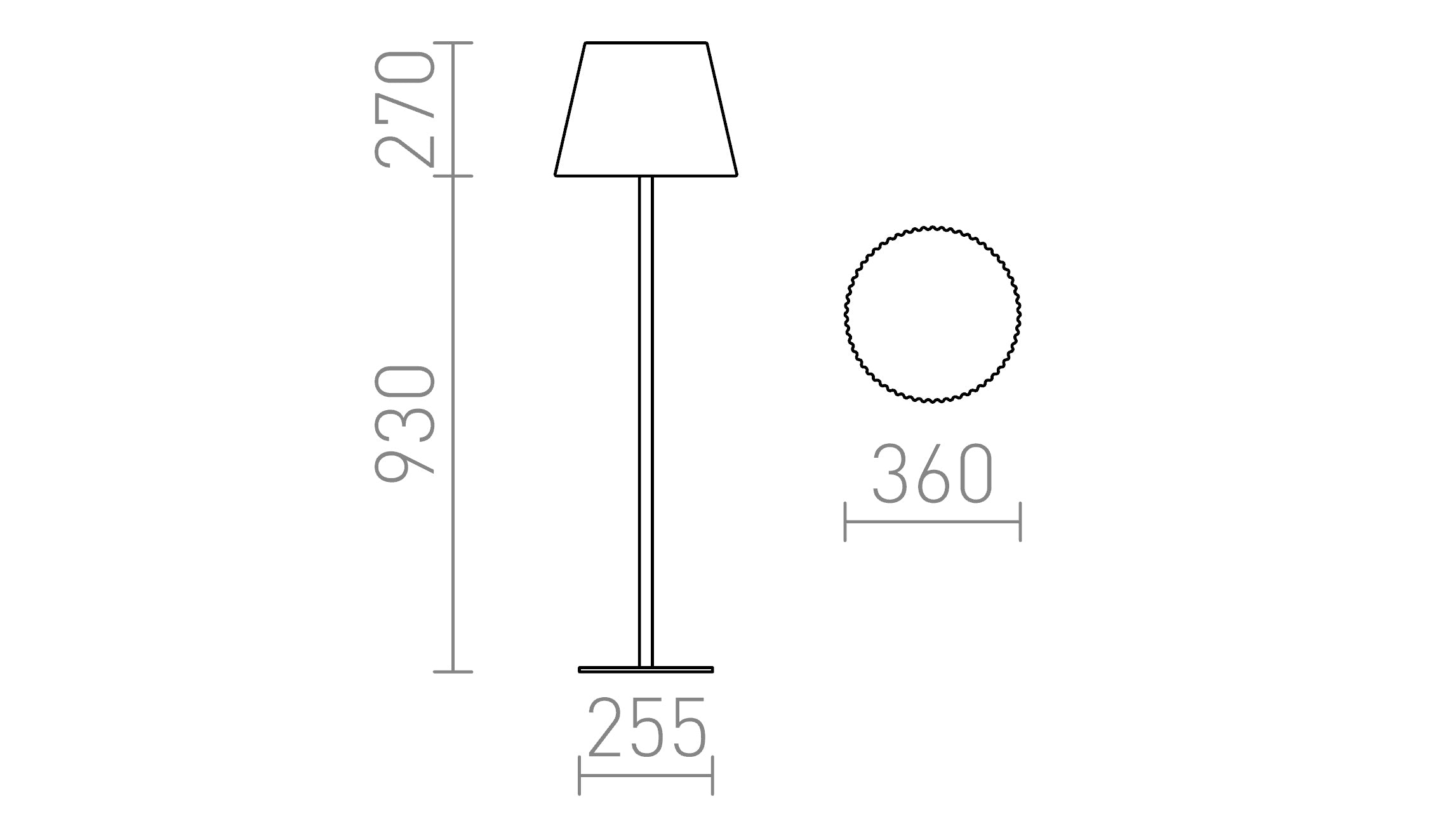BOSANOVA 120 floor lamp - Product sketch