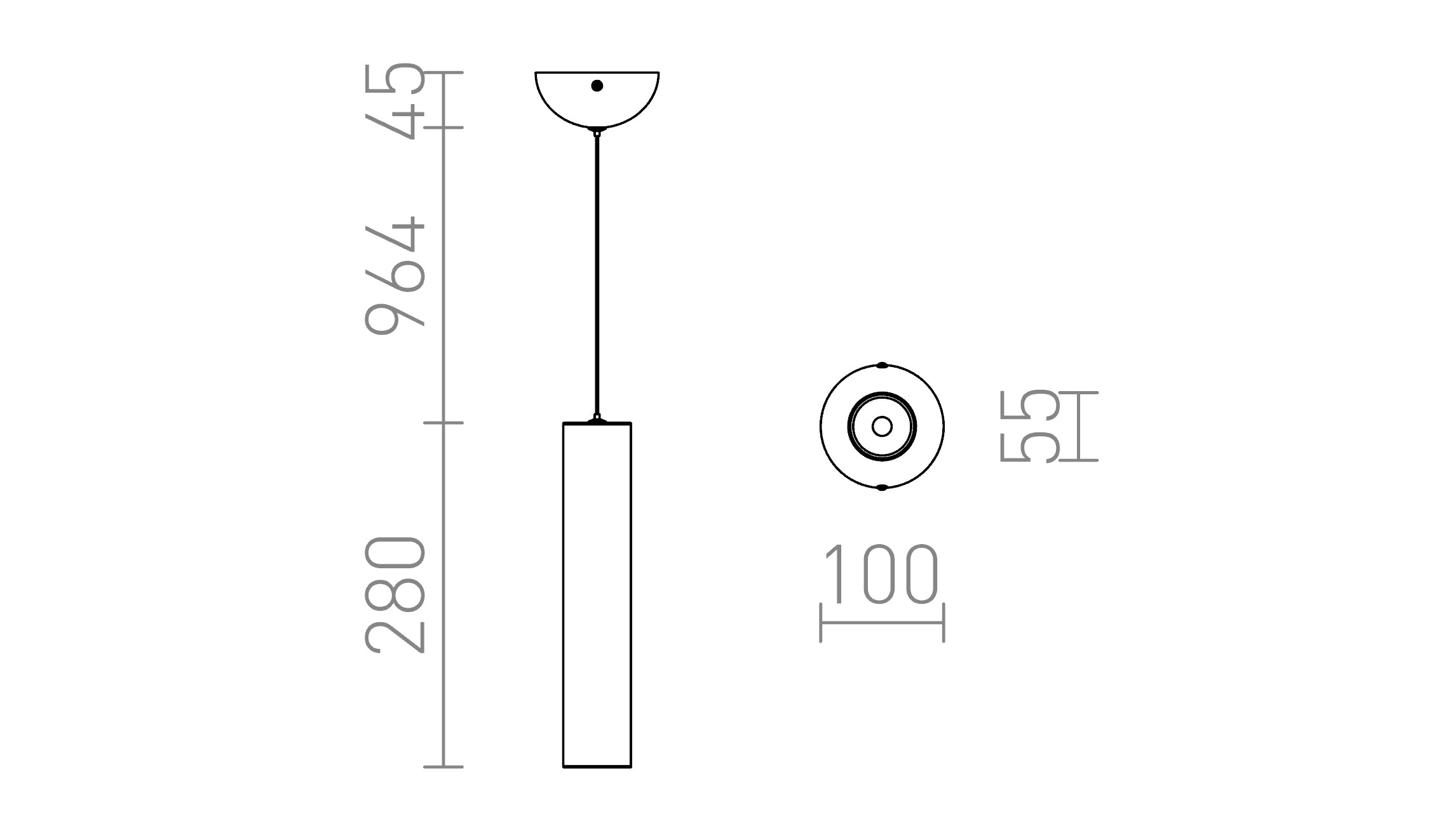 RIGA 28 pendant lamp - Product sketch