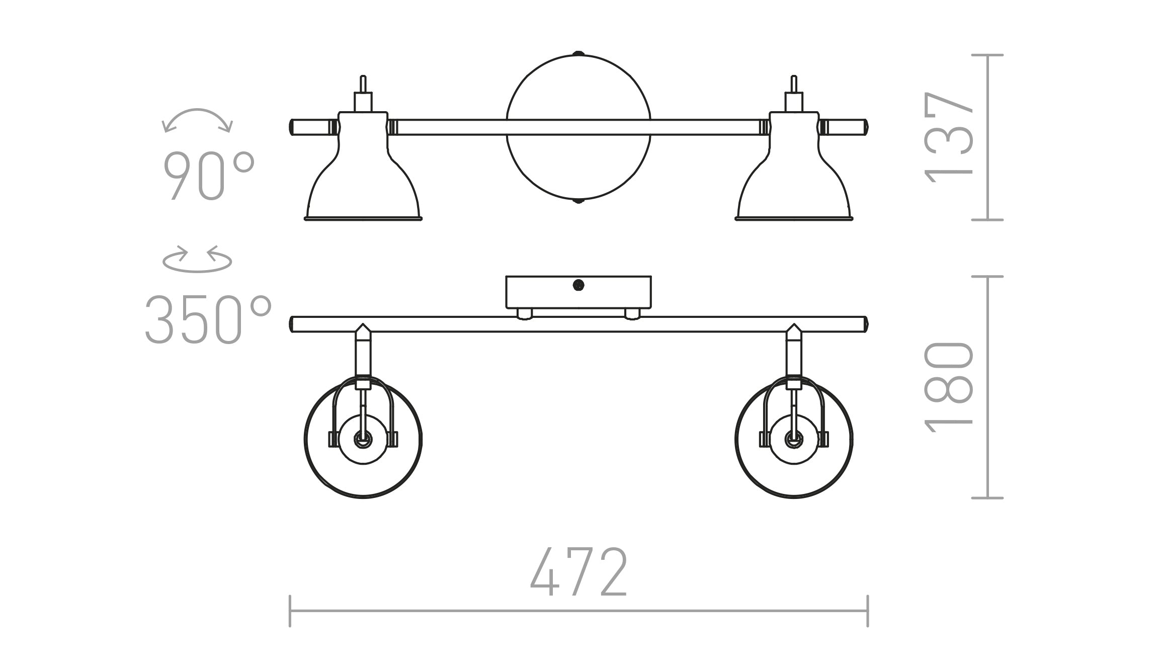 ROSITA II wall lamp - Product sketch