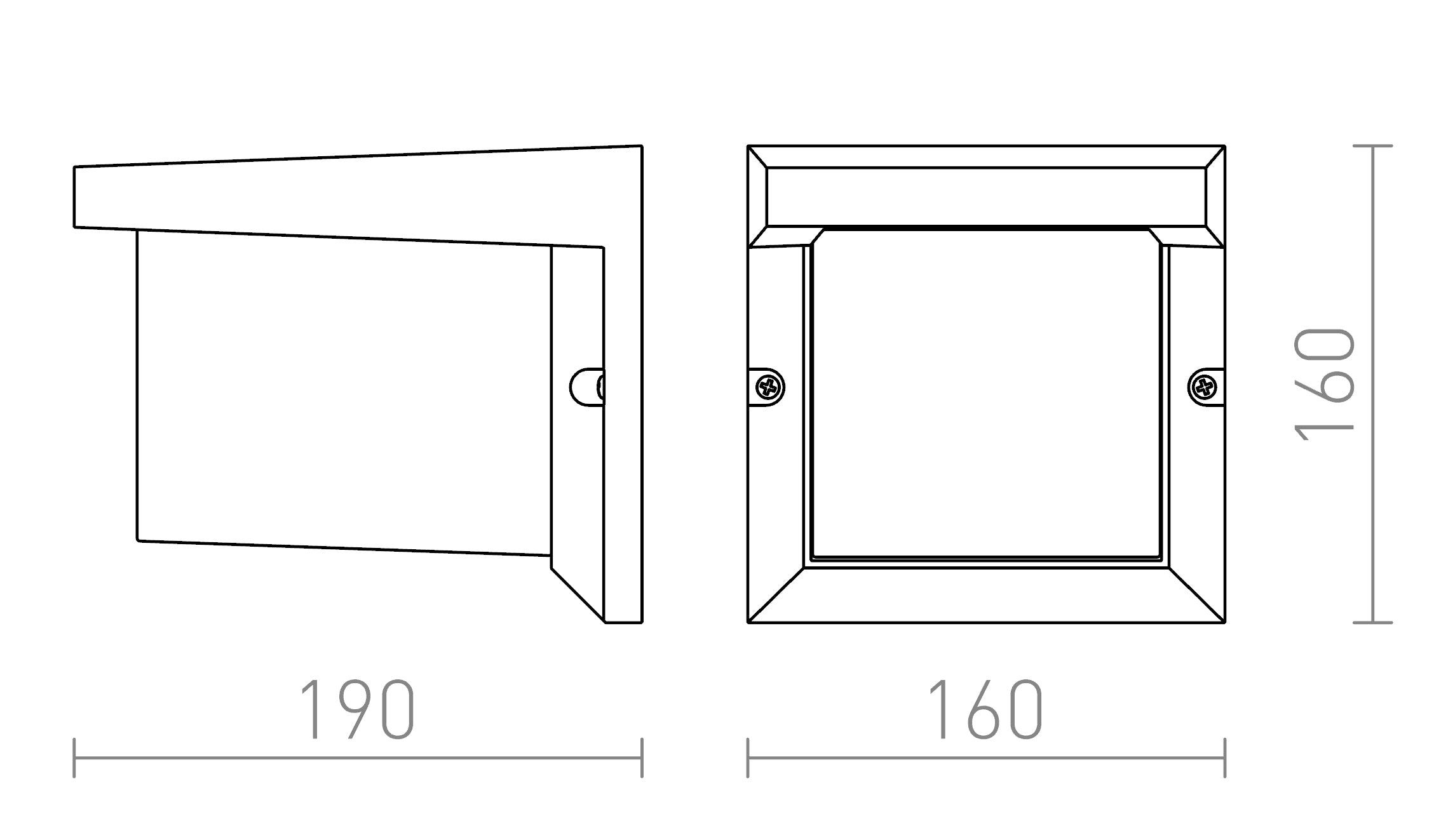 HIDE SQ wall lamp - Product sketch