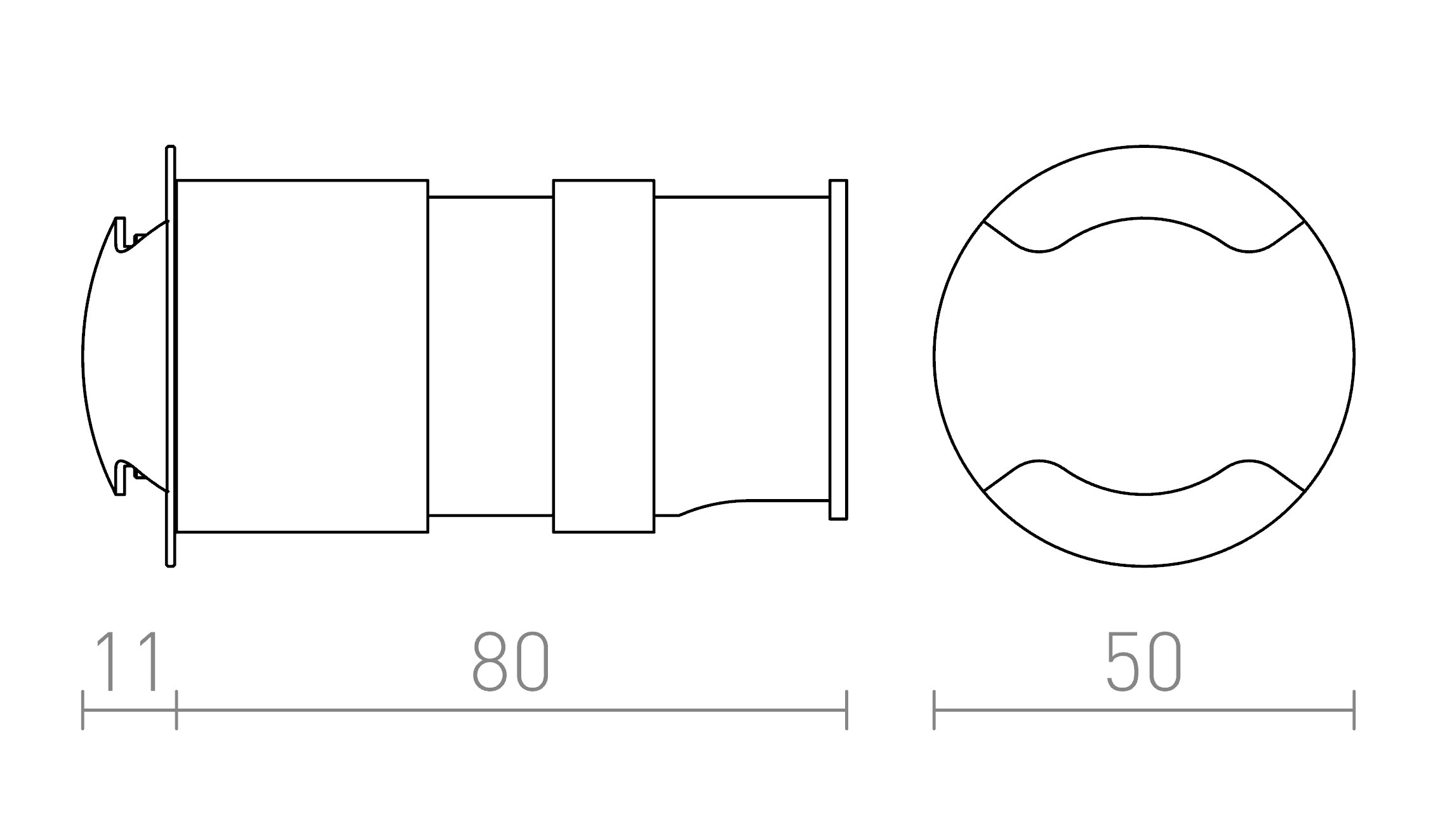 KICK II recessed lamp - Product sketch