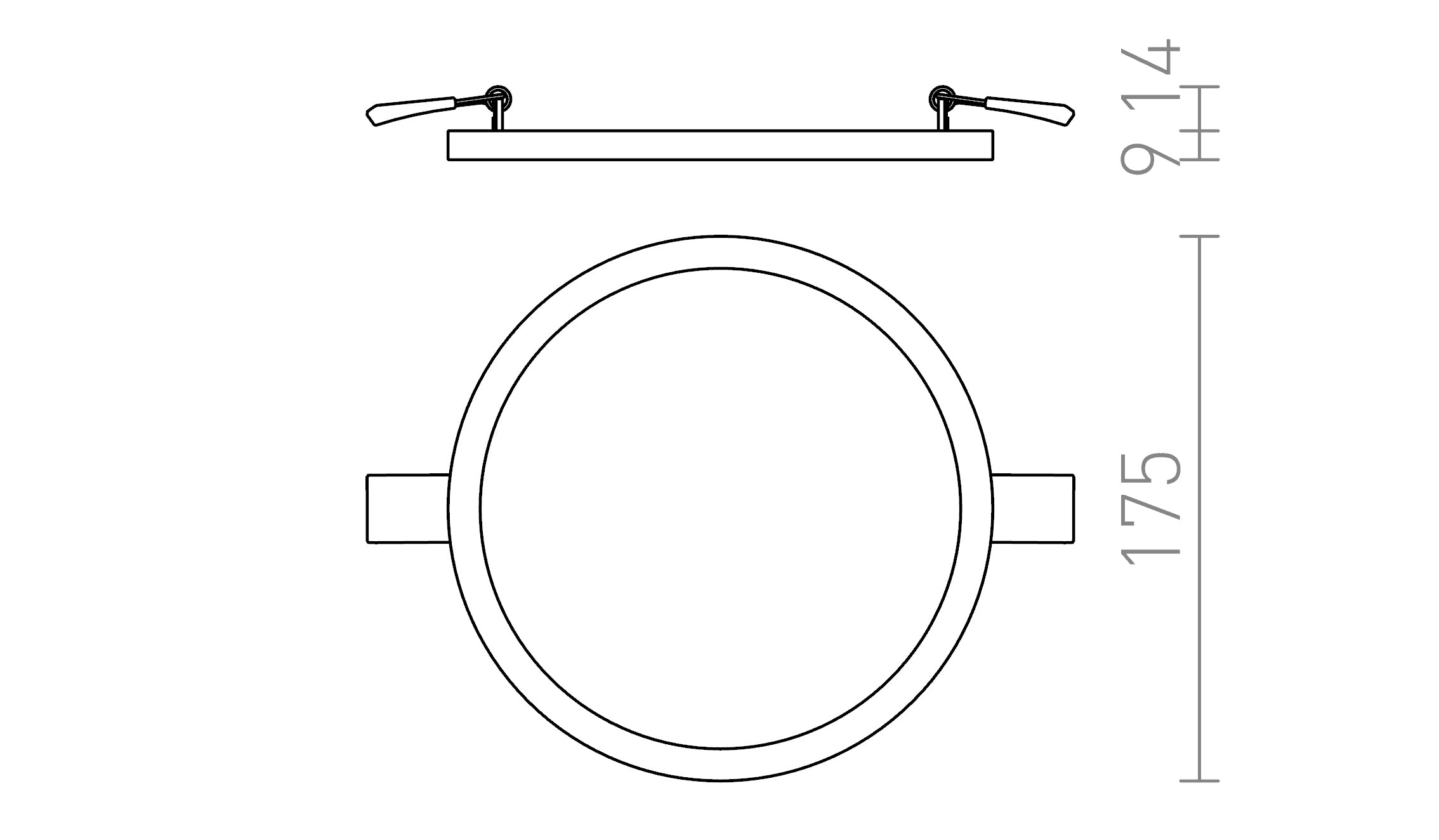 HUE R 17 recessed lamp - Product sketch