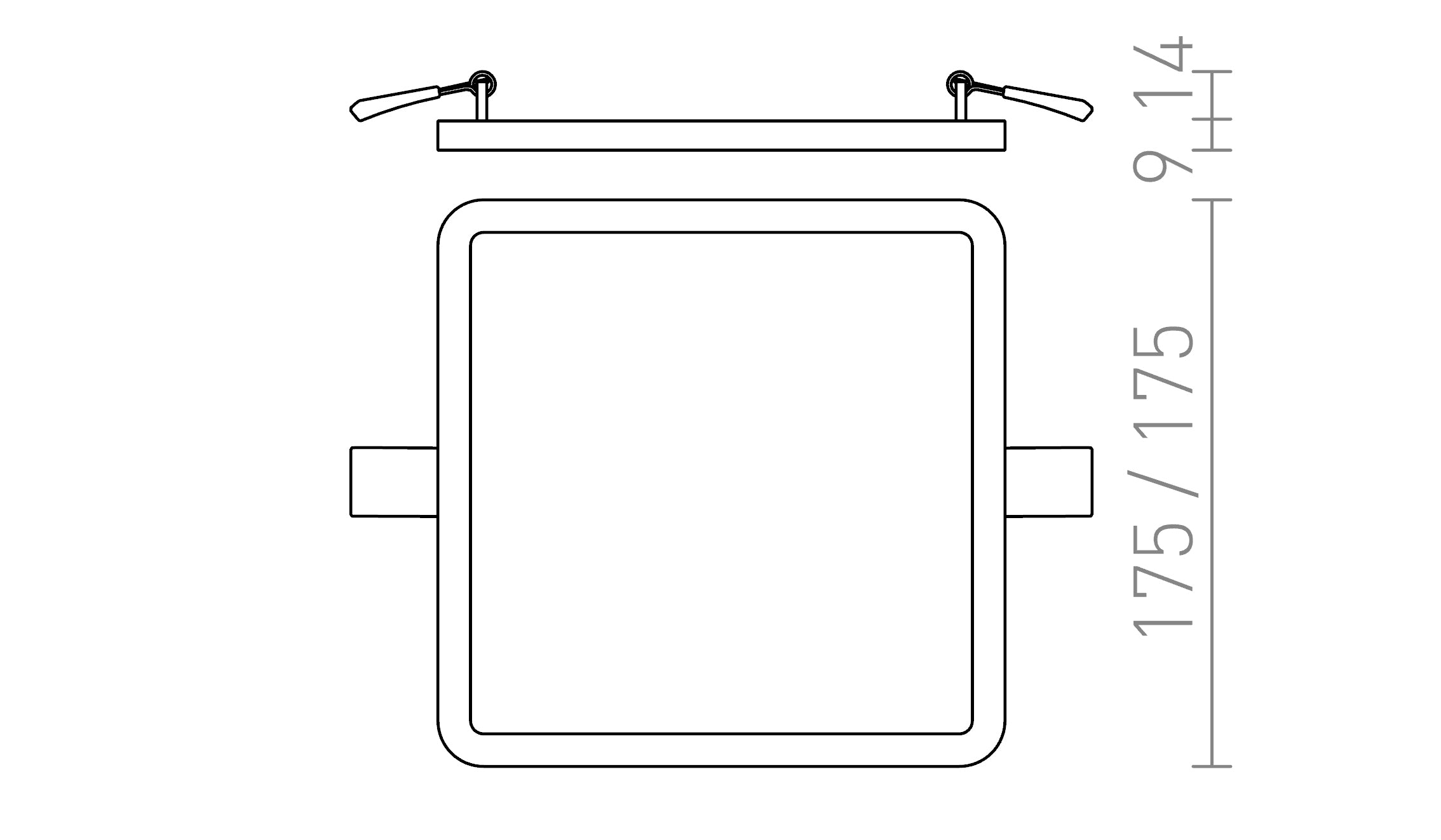 HUE SQ 17 RECESSED - Product sketch