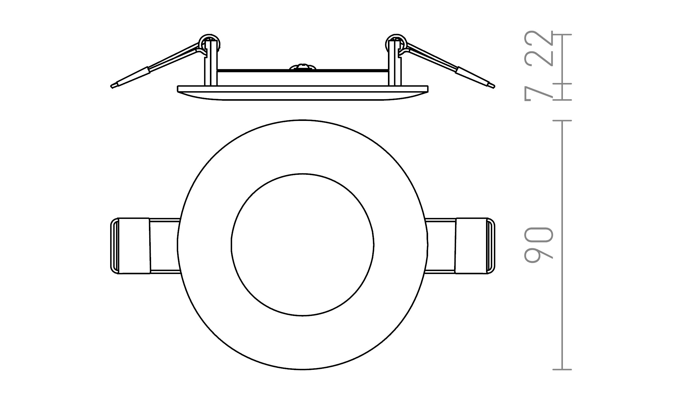 DADA 9 encastrable lampe - Product sketch