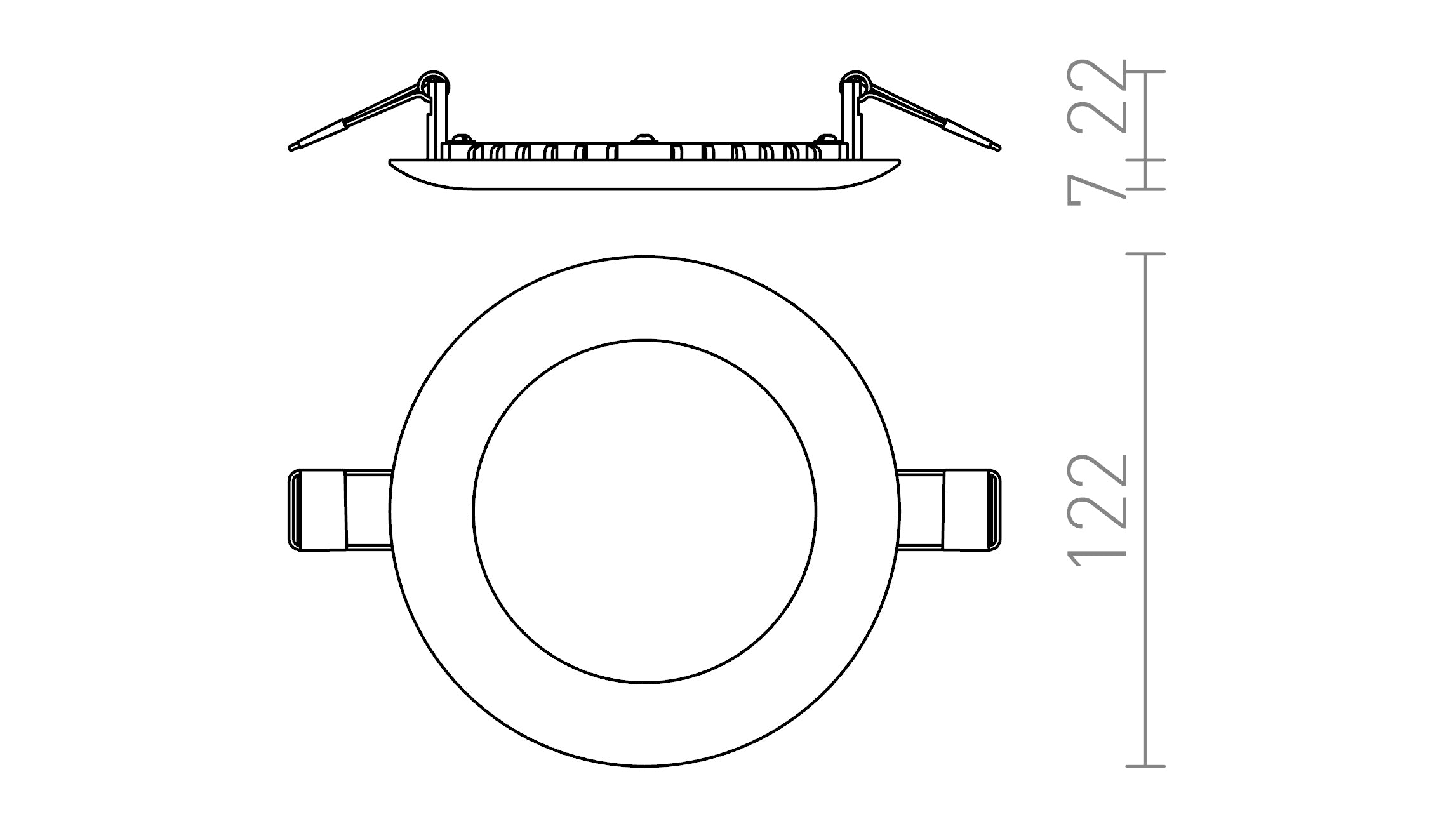 DADA 12 recessed lamp - Product sketch