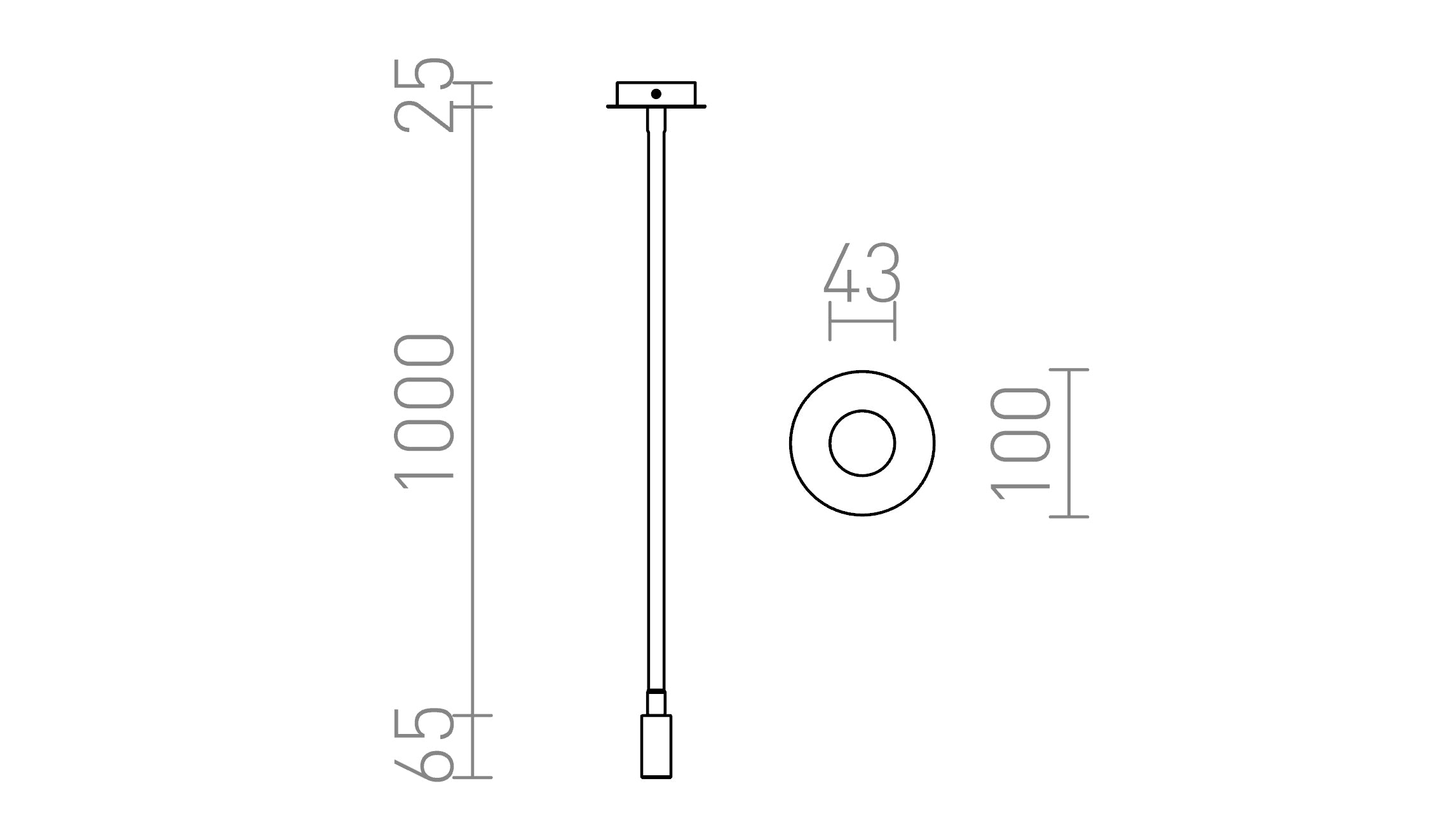 LOYD E27 I stropna lampa - Product sketch