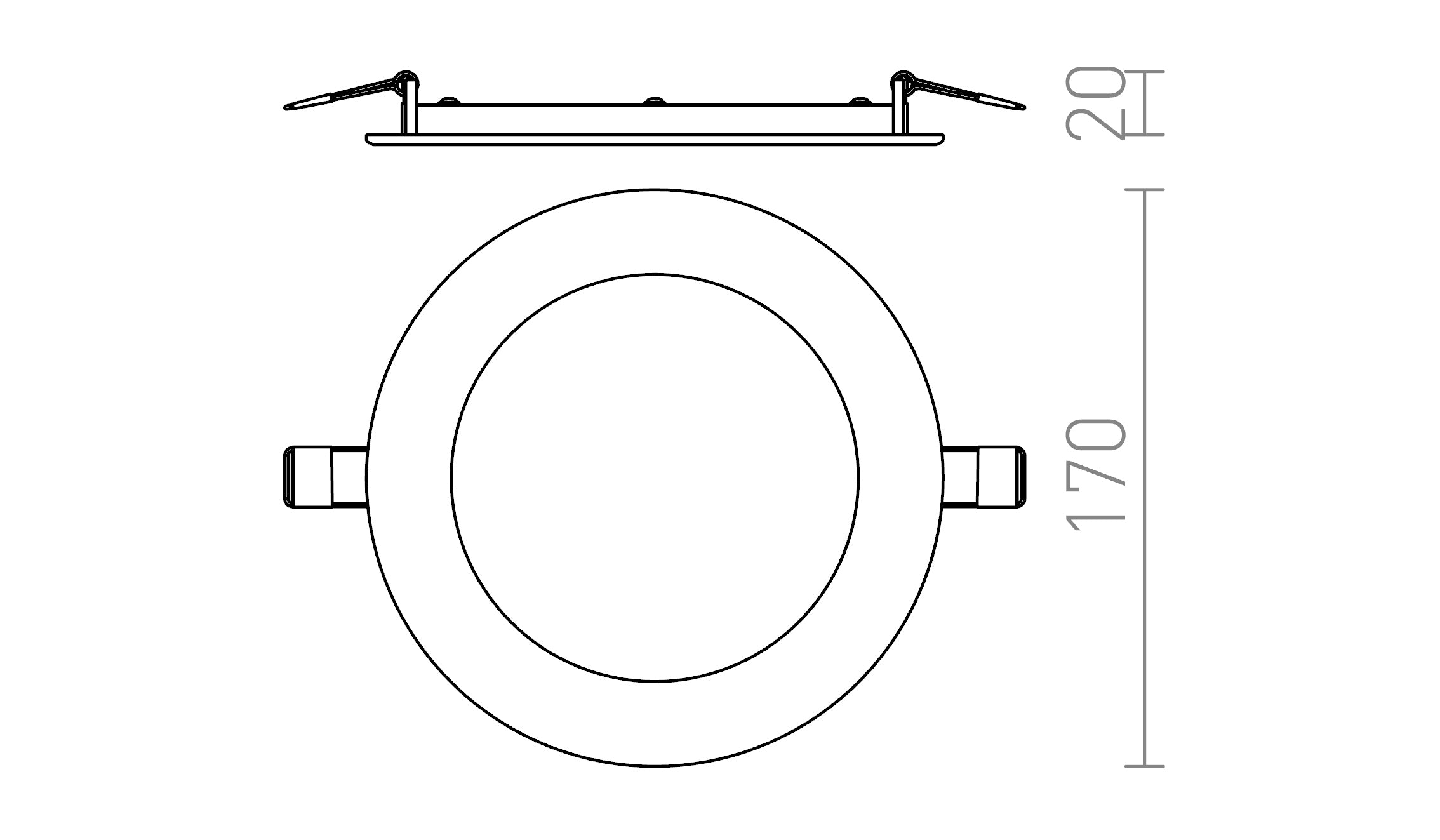 SOCORRO R 170 DIMM recessed lamp - Product sketch