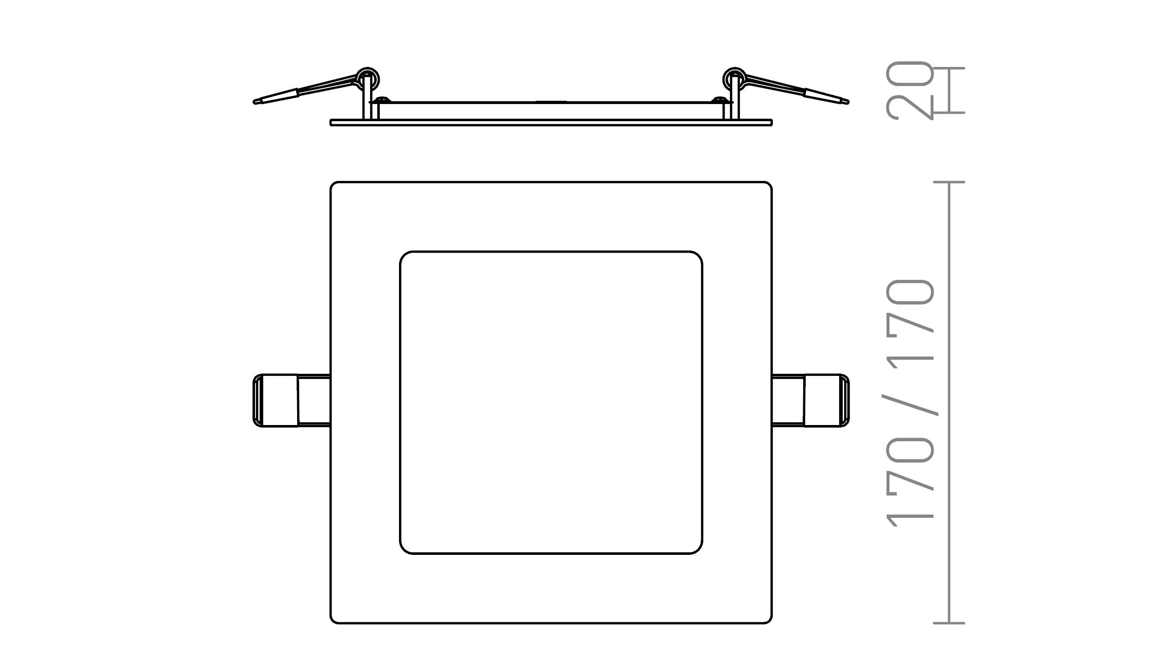SOCORRO SQ 170 recessed lamp - Product sketch