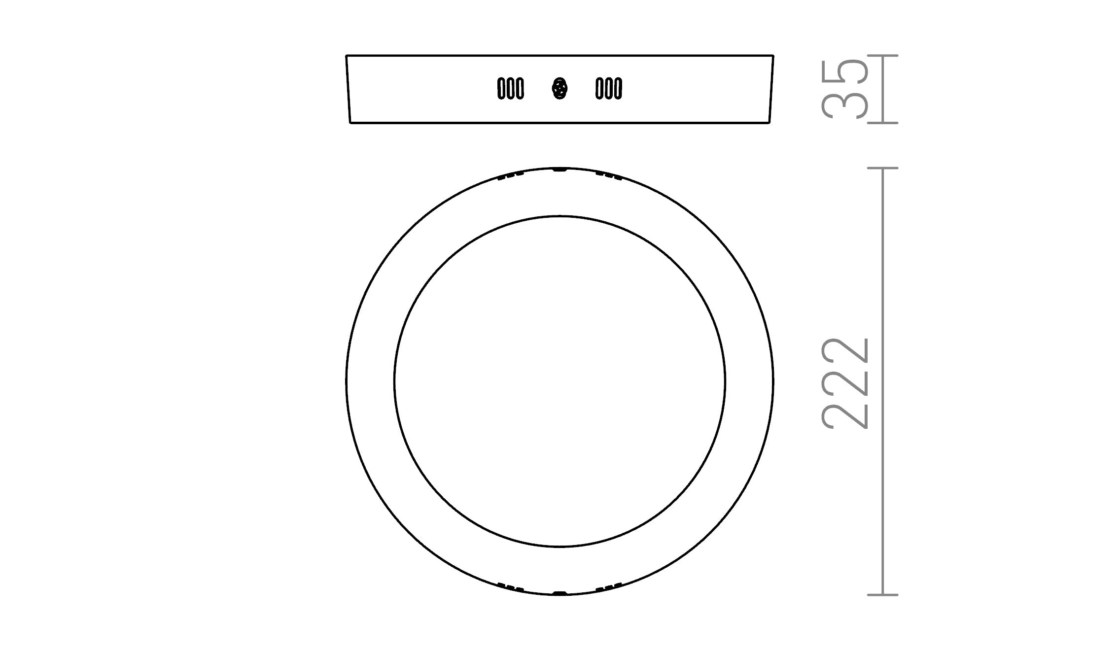 SOCORRO R 220 SÜLLYESZTETT LÁMPA - Product sketch