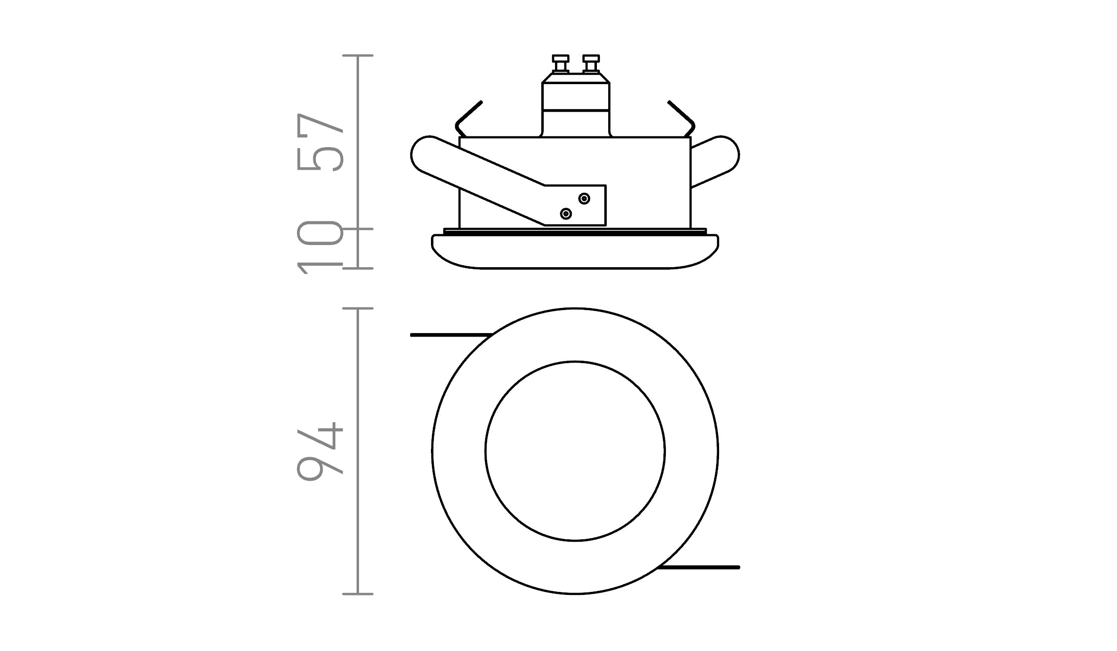 ACUA  zápustná lampa - Product sketch
