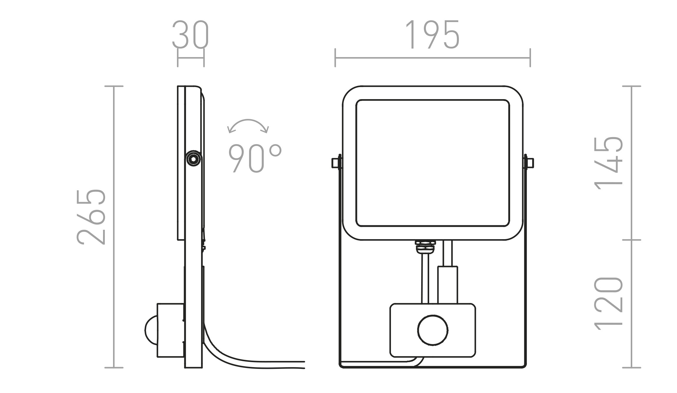 PONTA  riflettore con sensore - Product sketch