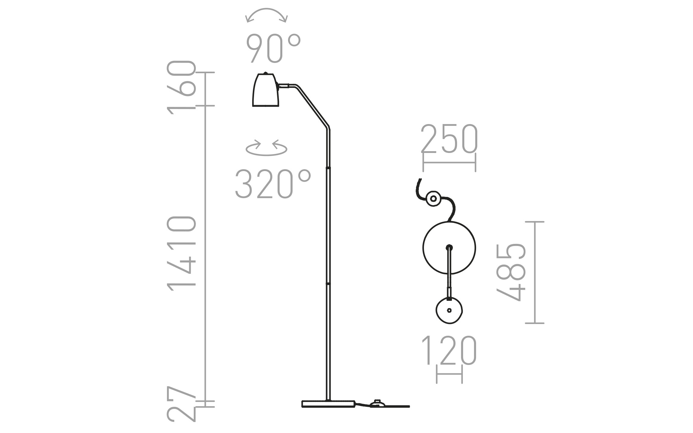 PRAGMA  talna lampa - Product sketch