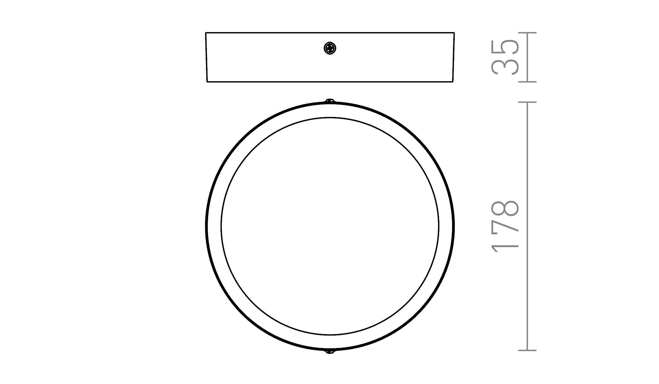 HUE R 17 DIMM MENNYEZETI LÁMPA - Product sketch