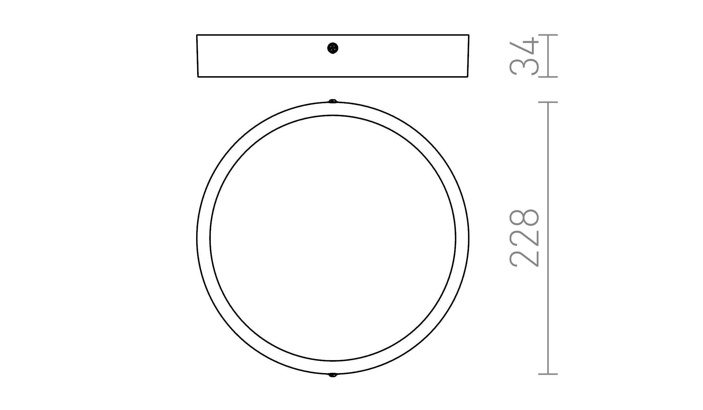 HUE R 22 DIMM da soffitto lampada - Product sketch