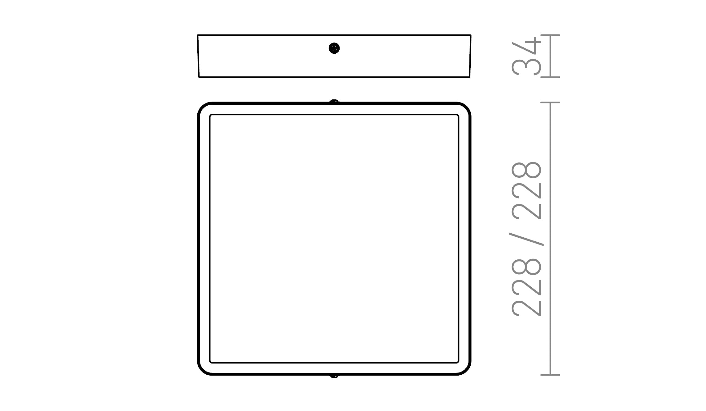 HUE SQ 22 DIMM stropna lampa - Product sketch