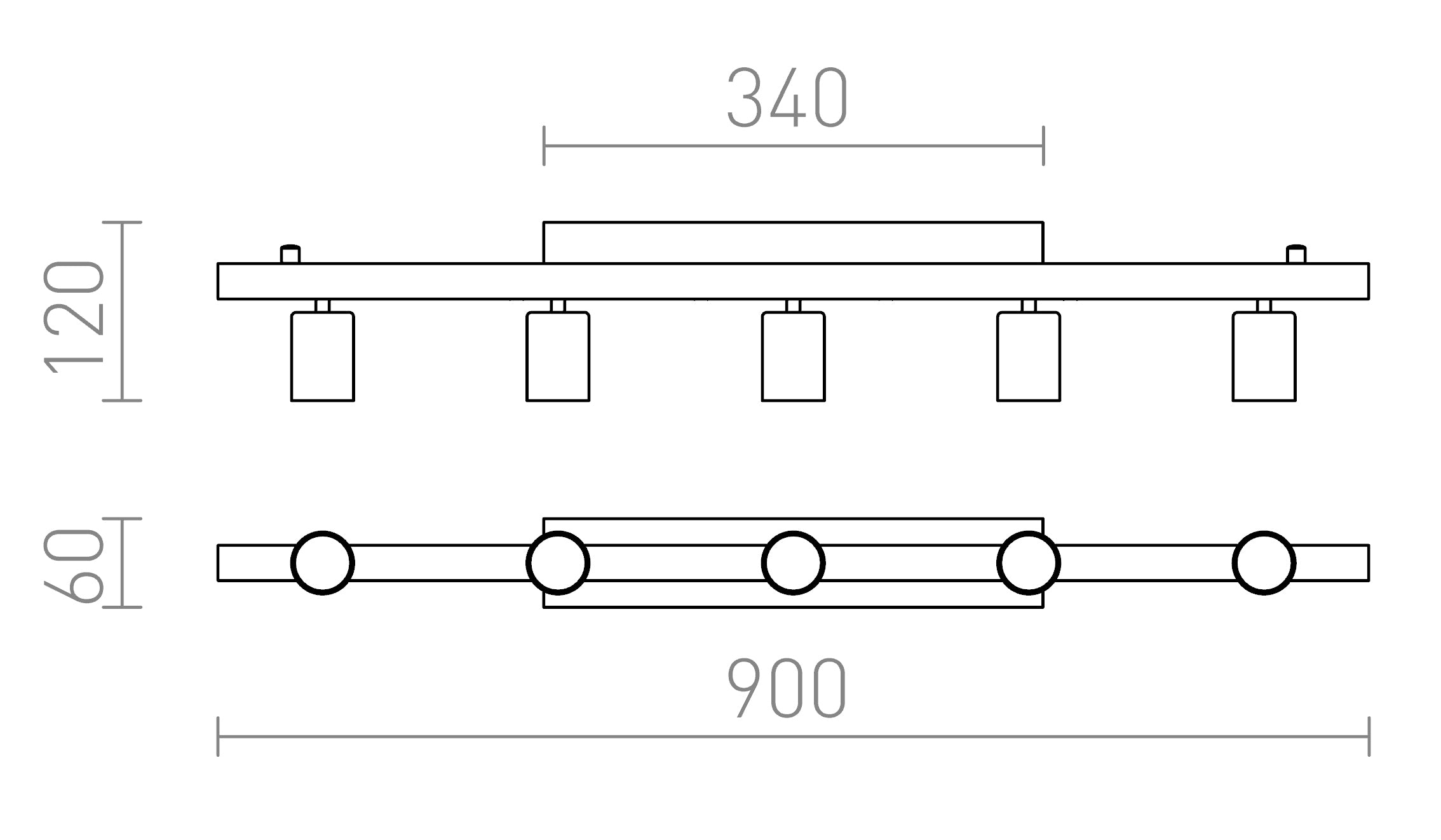 RALLONG V MENNYEZETI LÁMPA - Product sketch
