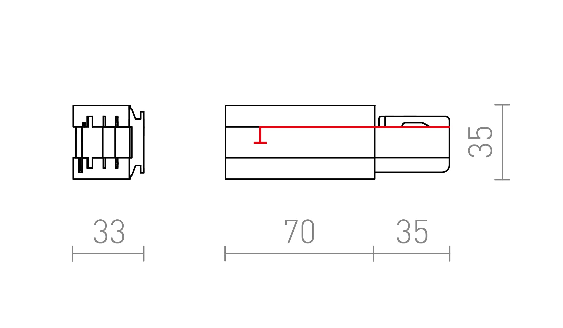 EUTRAC JOBB TÁPCSATLAKOZÓ - Product sketch