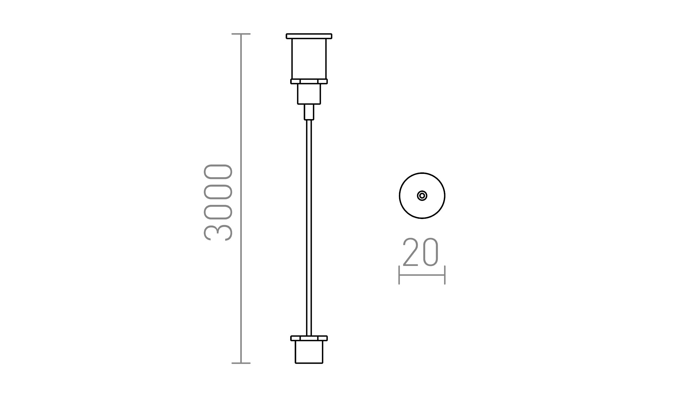 EUTRAC SUSPENSION SET 3.0M WIRE - Product sketch