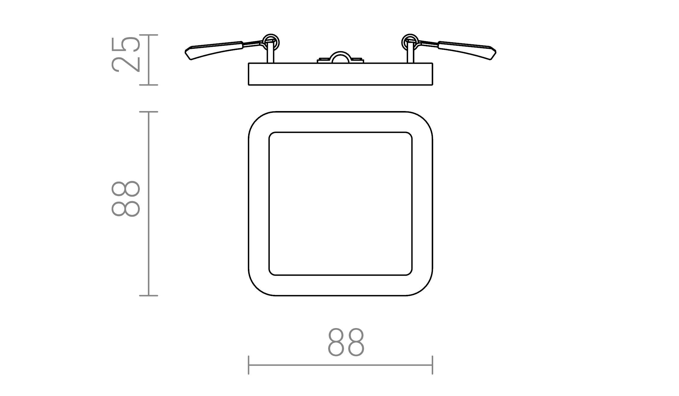 HUE SQ 9 DIMM SÜLLYESZTETT LÁMPA - Product sketch