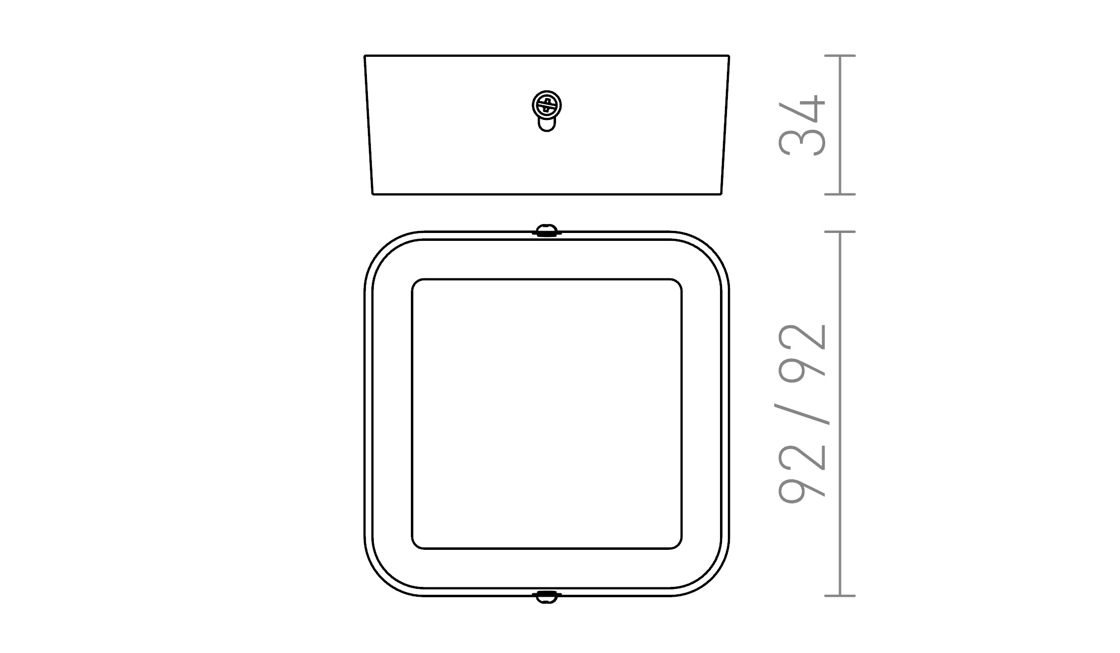 HUE SQ 9 DIMM MENNYEZETI LÁMPA - Product sketch