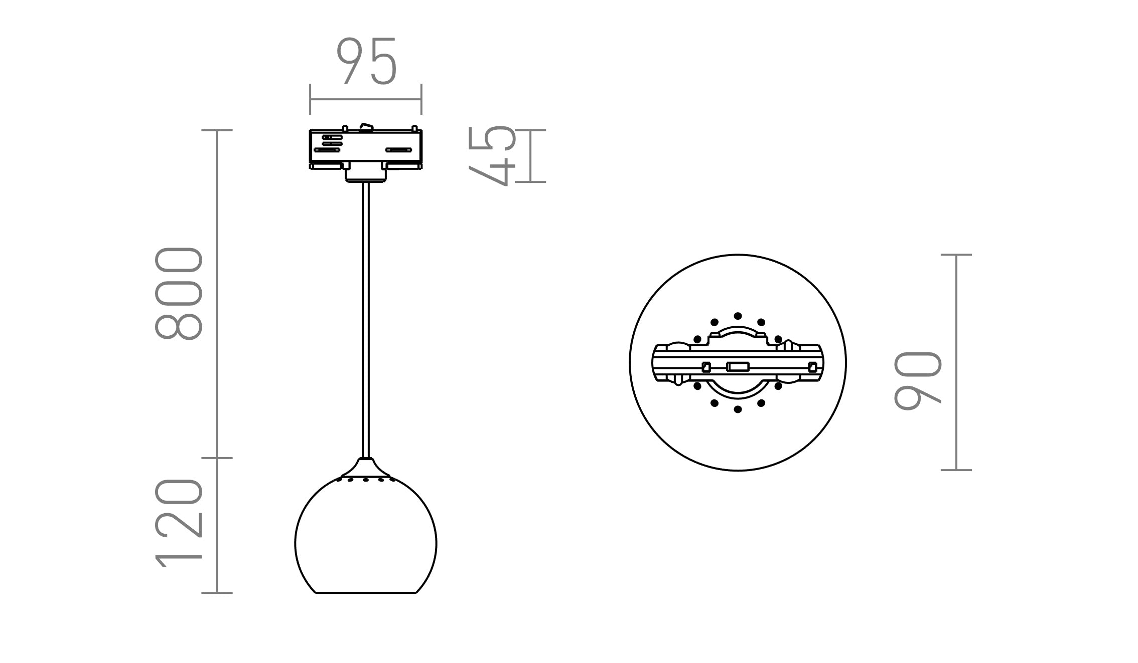 DESTY  pentru șină cu 3-circuite - Product sketch